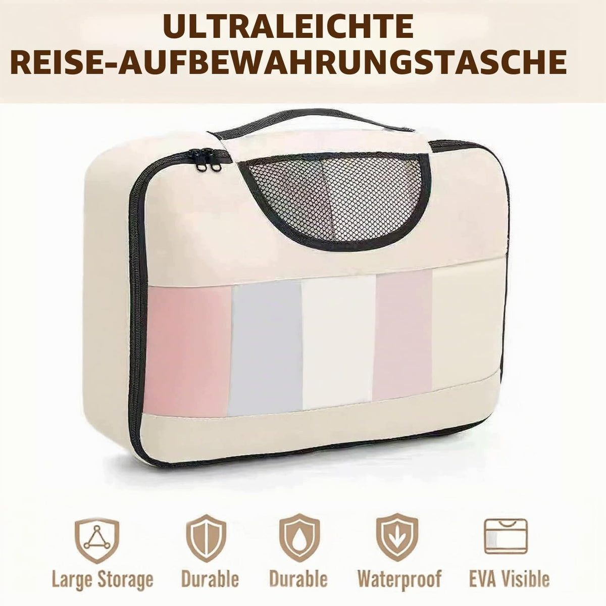 Rich Bunny Suitcase Organizer Set 6 Pcs Beige Spacious and Durable Packaging status original