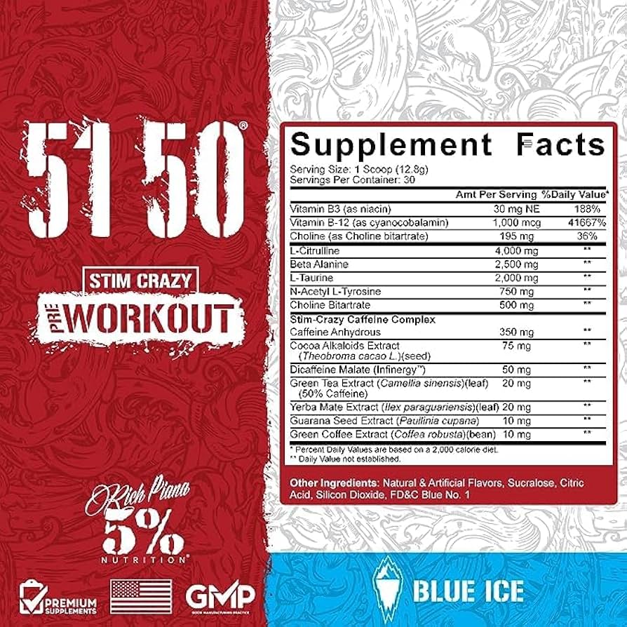 Rich Piana 5% Nutrition 5150 LEGENDARY SERIES 384g Blue Ice Medical device no