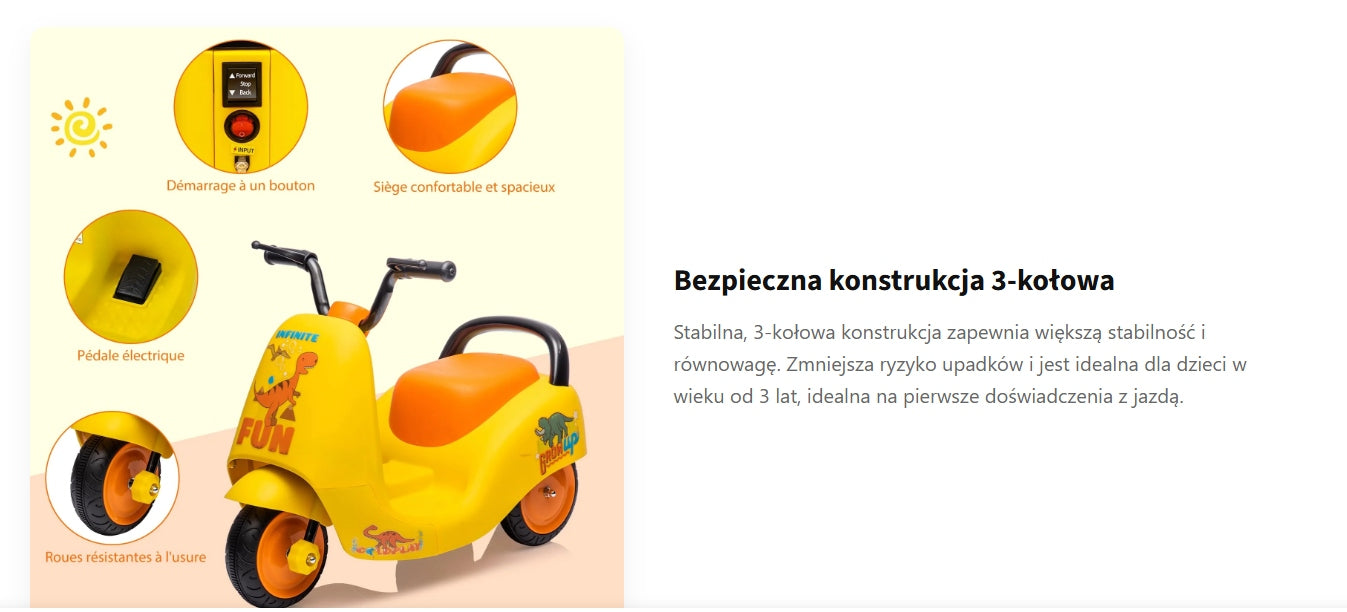 Ride-On Motorcycle Electric Yellow Manufacturer code 82355453