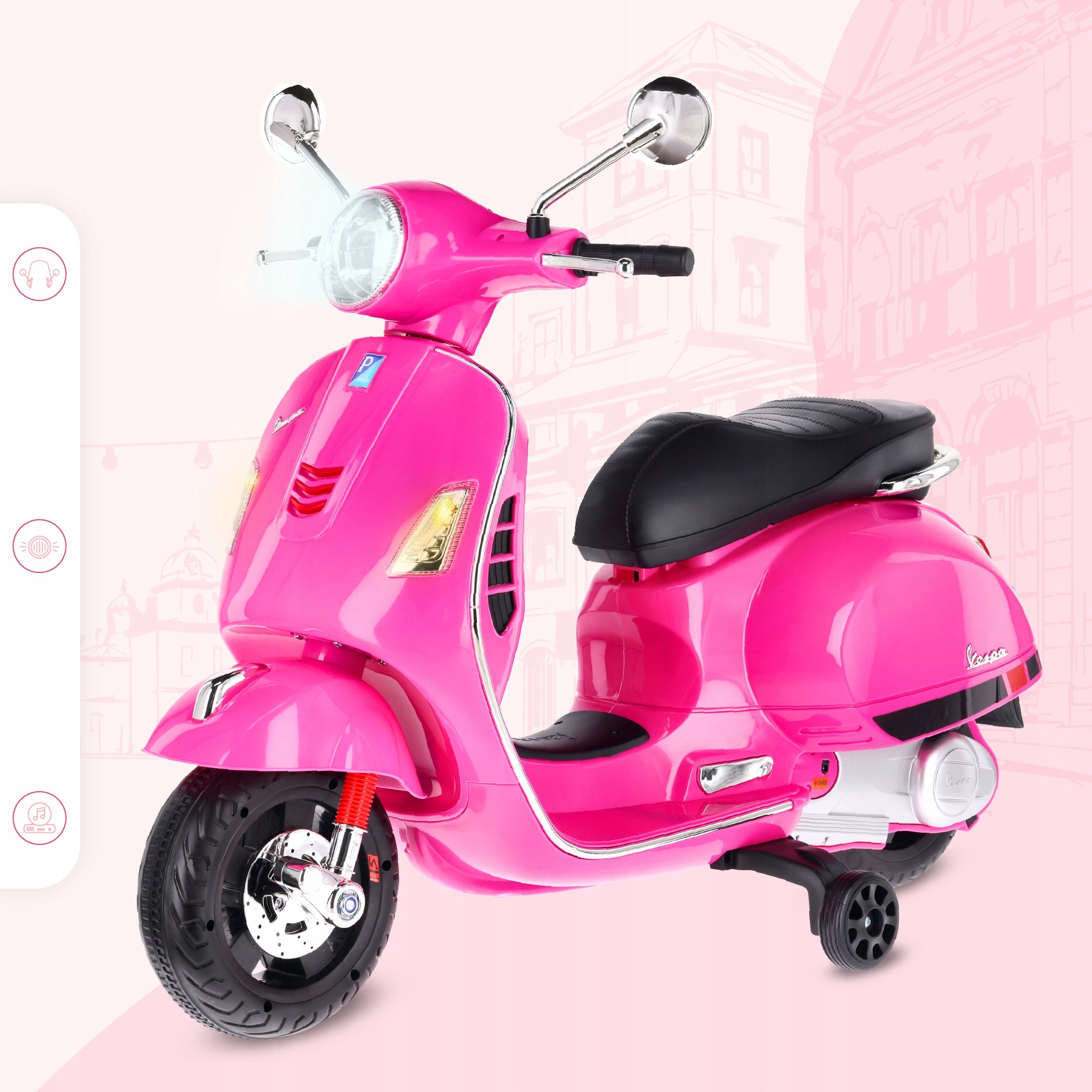 Ride-on for baby Scooter Vespa battery MAXI fuchsia Sun Baby Packaging status original