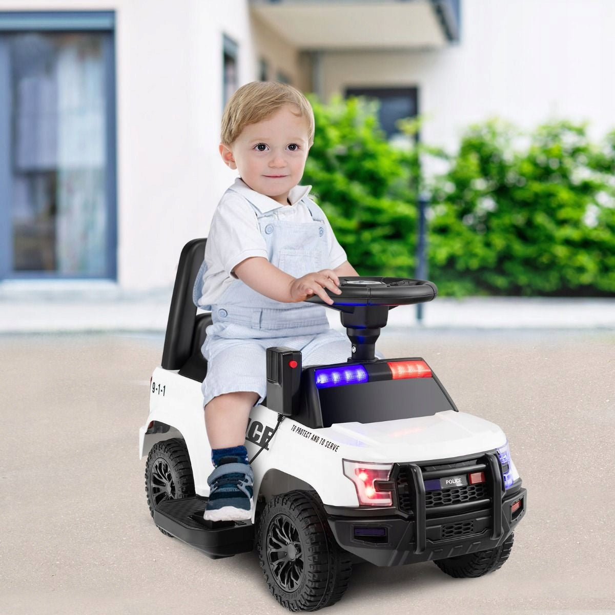 Ride-on for children police car with megaphone Brand Costway