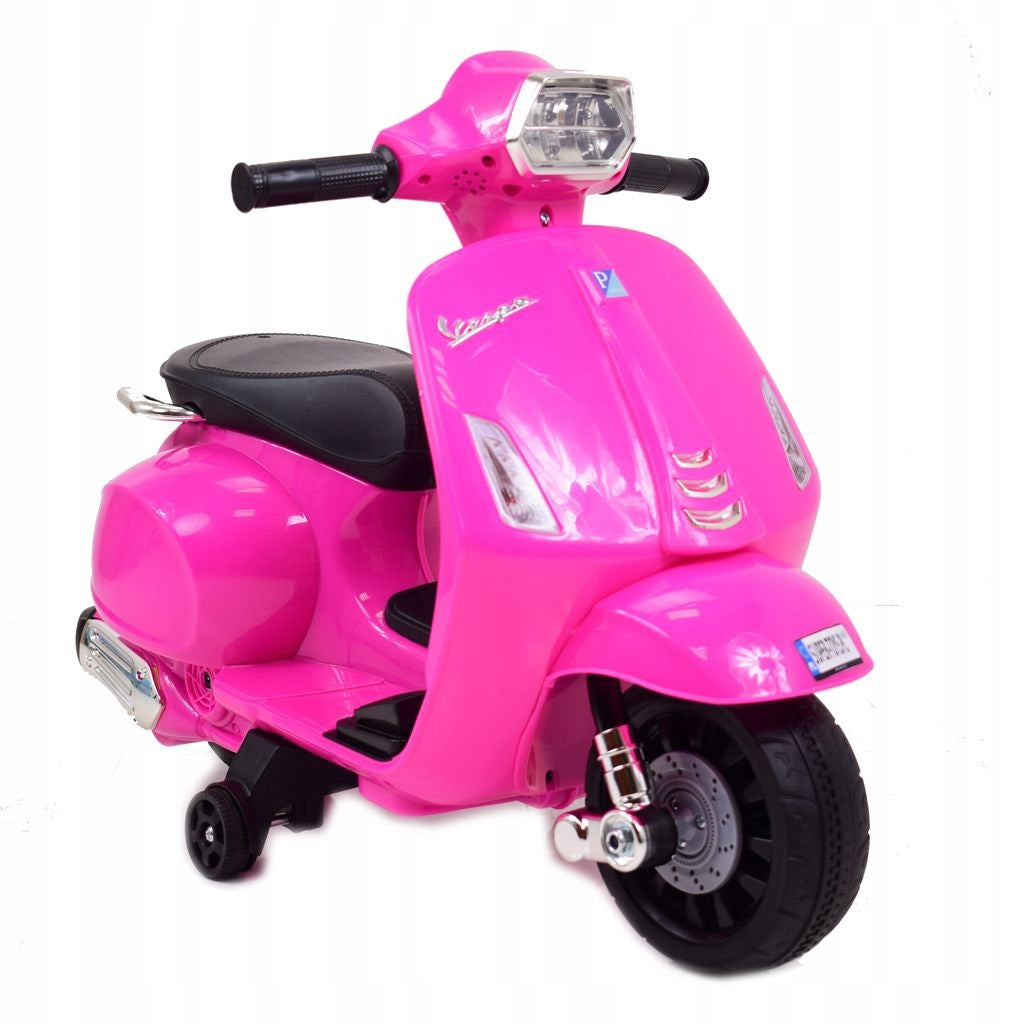 Ride-on scooter Vespa pink for battery - original license, 6V, 18m+ Packaging status original