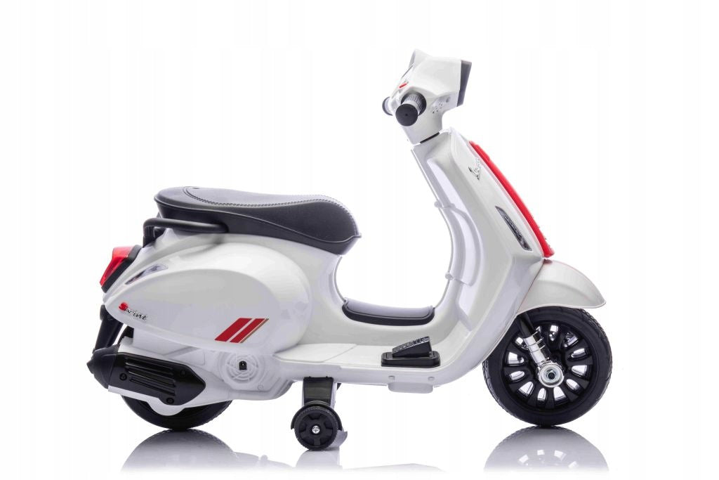 Ride-on scooter Vespa white for battery - original license, 6V, 18m+ Packaging status original