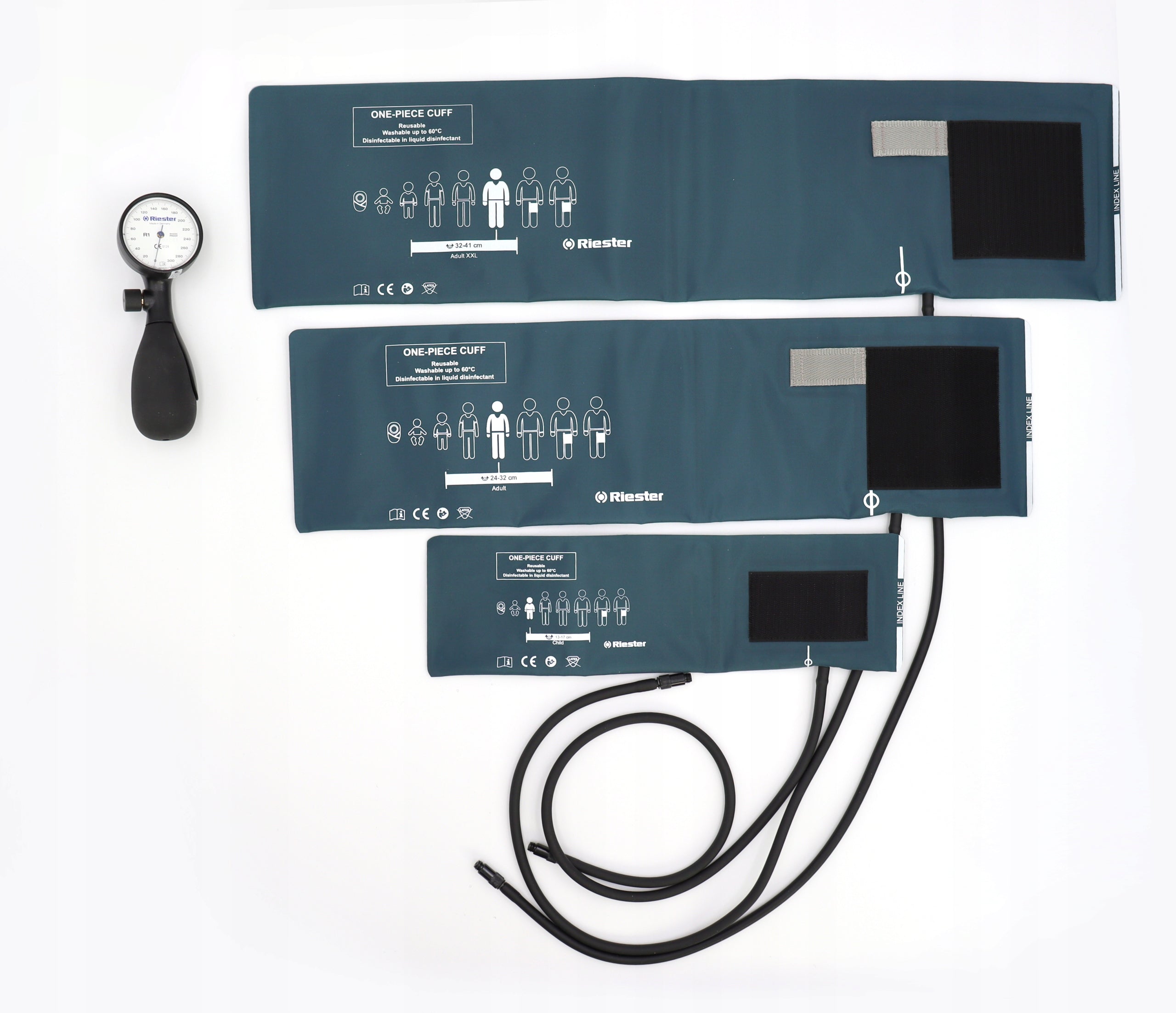 Riester R1 shock-Proof SHOCKPROOF blood pressure monitor - 3 cuffs + stand Packaging status original
