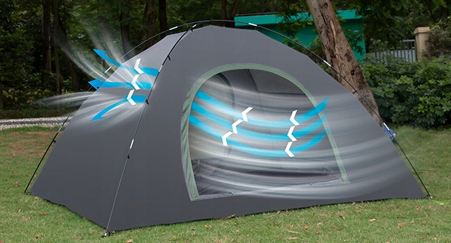 Riggoo Camping Tent 4-Person Pop-up Waterproof with Tarpaulin for Beach Brand Lixada