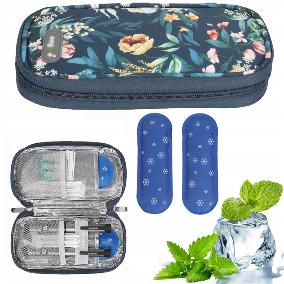 Rigid Matte Case for Insulin Storage 2 Cooling Cartridge,Blue