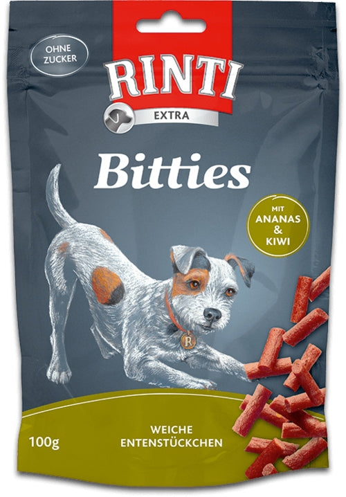Rinti Extra Bits 100g Duck Kiwi Pineapple Trade name RINTI BITTIES ANANAS KIWI