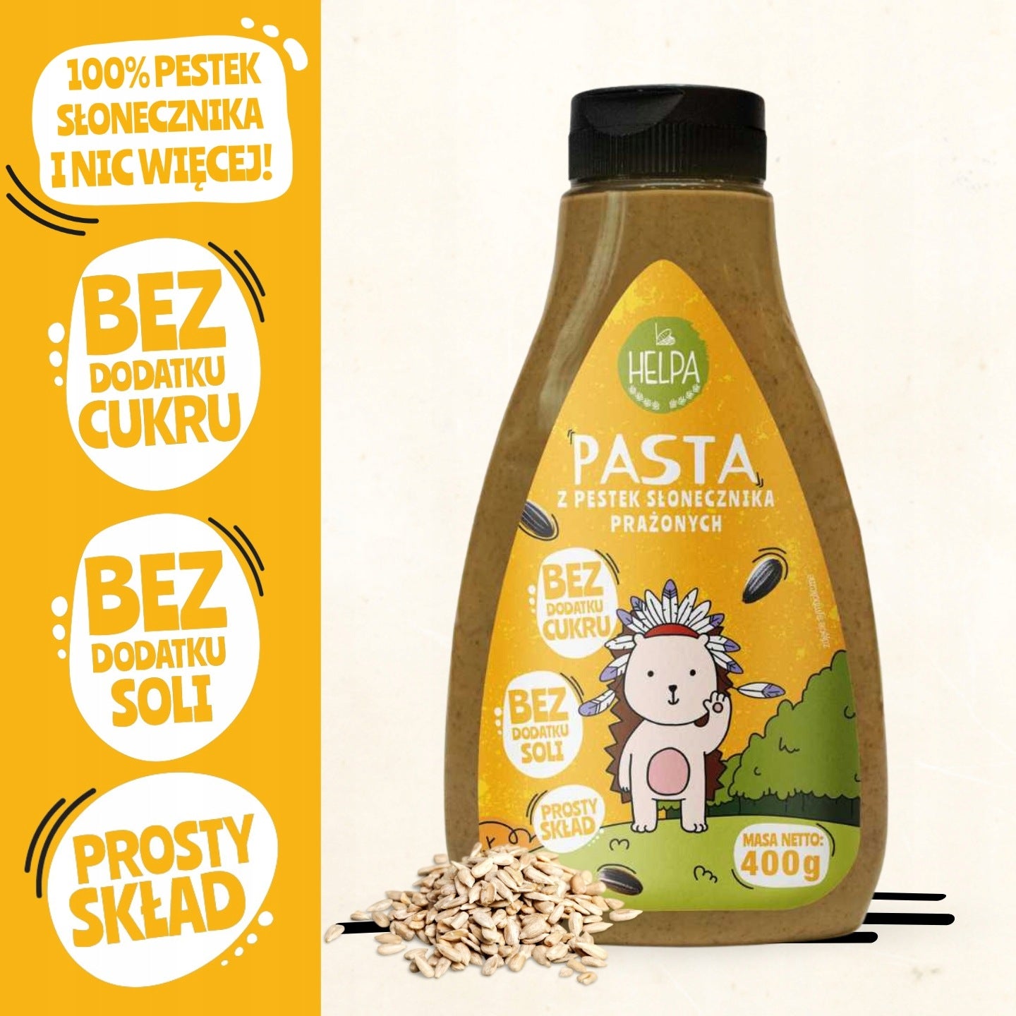 Roasted sunflower seed paste 400 g HELPA 100% seeds Kind Other