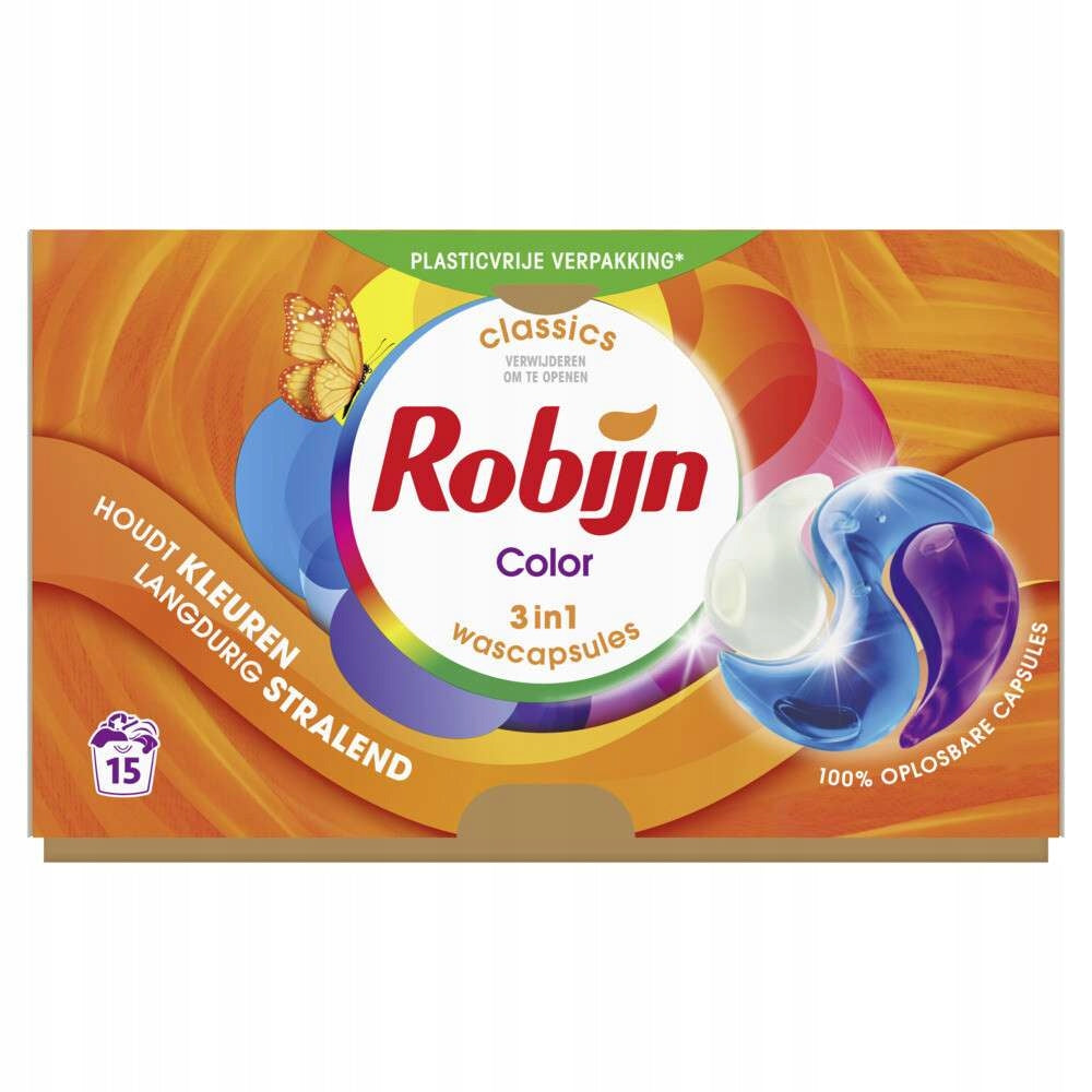 Robijn Color 3in1 Color Fabric Washing Capsules 15 Pack