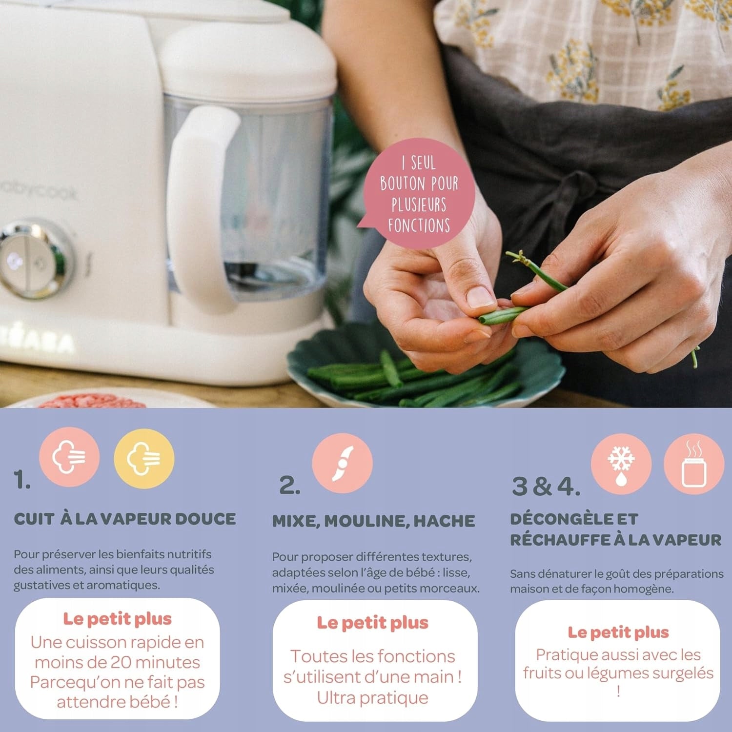 Robot Beaba Babycook Duo 4in1 steamer blender for children 2 bowls 2200ml Brand Beaba