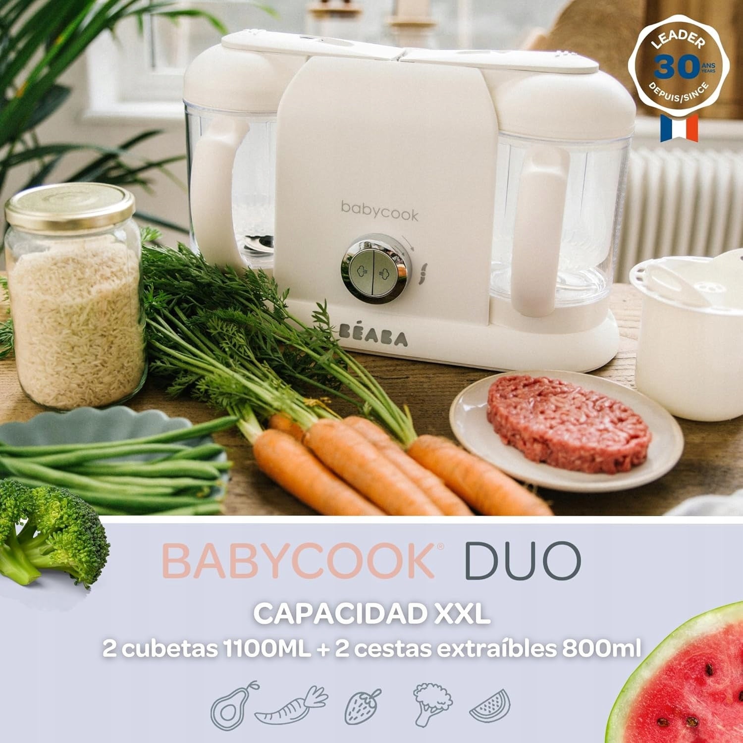 Robot Beaba Babycook Duo 4in1 steamer blender for children 2 bowls 2200ml Manufacturer code 543876543876534