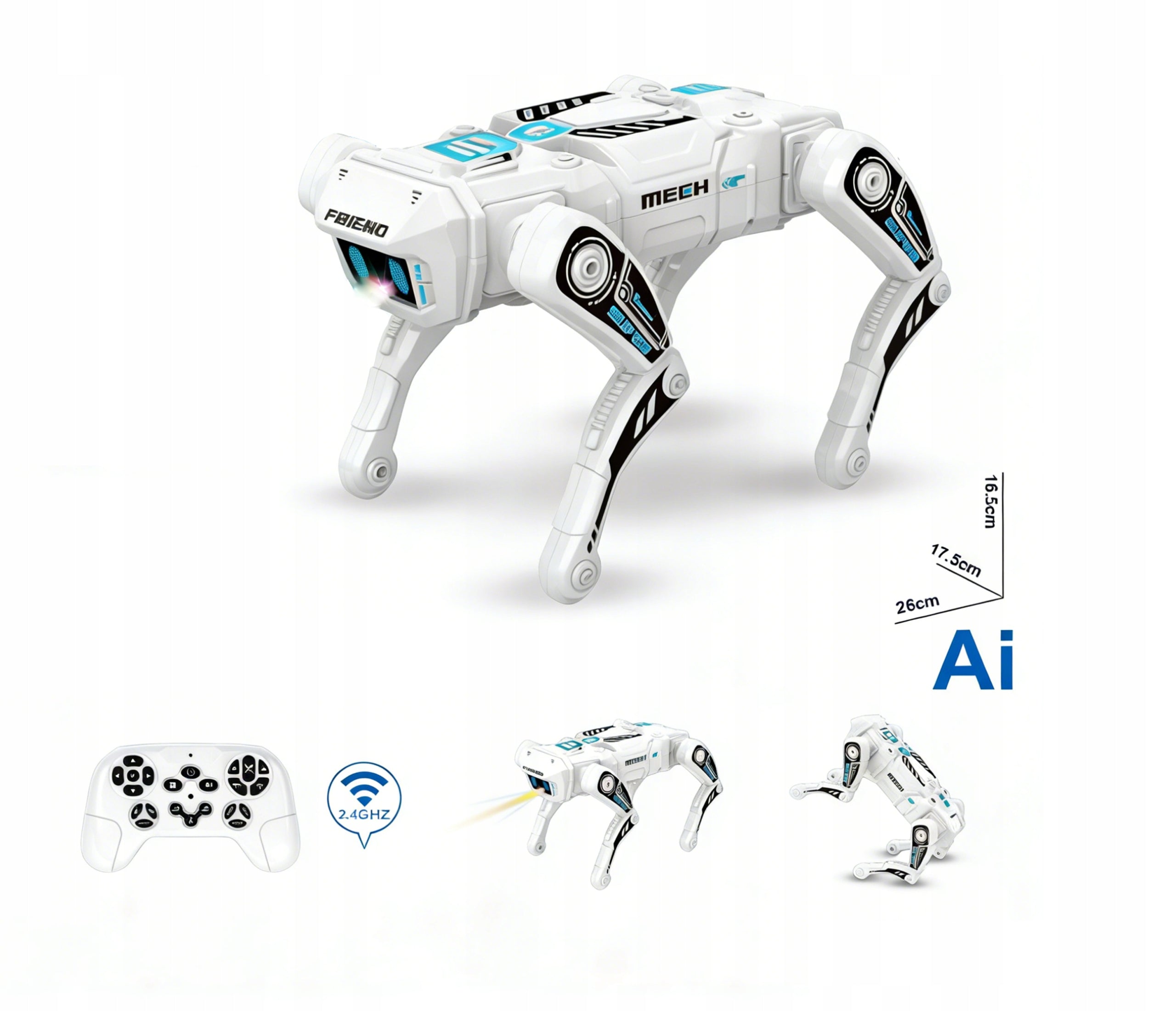 Robot Dog Mechanical Remote Controlled AI Performs Tricks Makes Sound Packaging status original