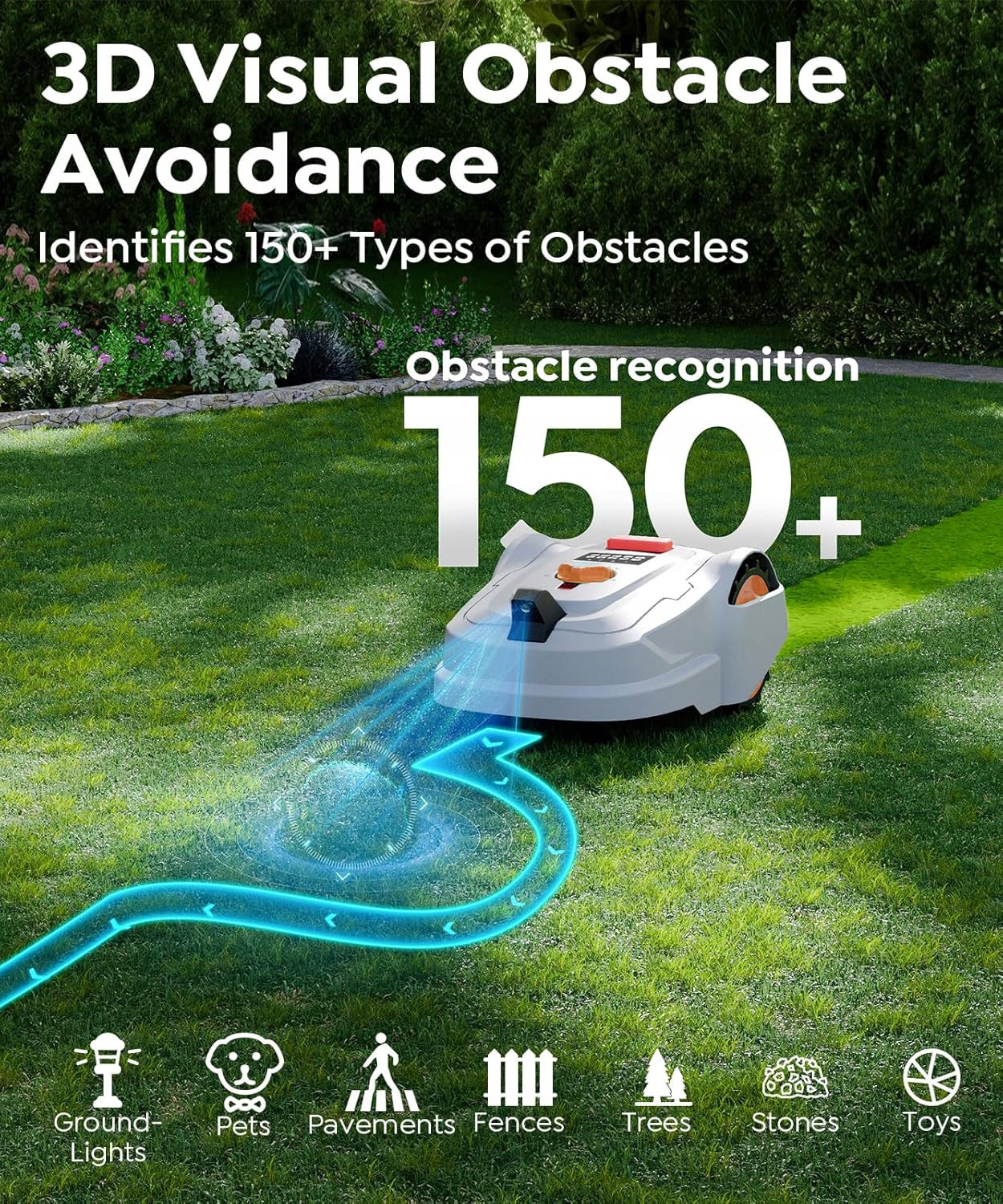 Robot Lawn Mower 3D Visual Obstacle Avoidance, Without Limitation Cable Series TY