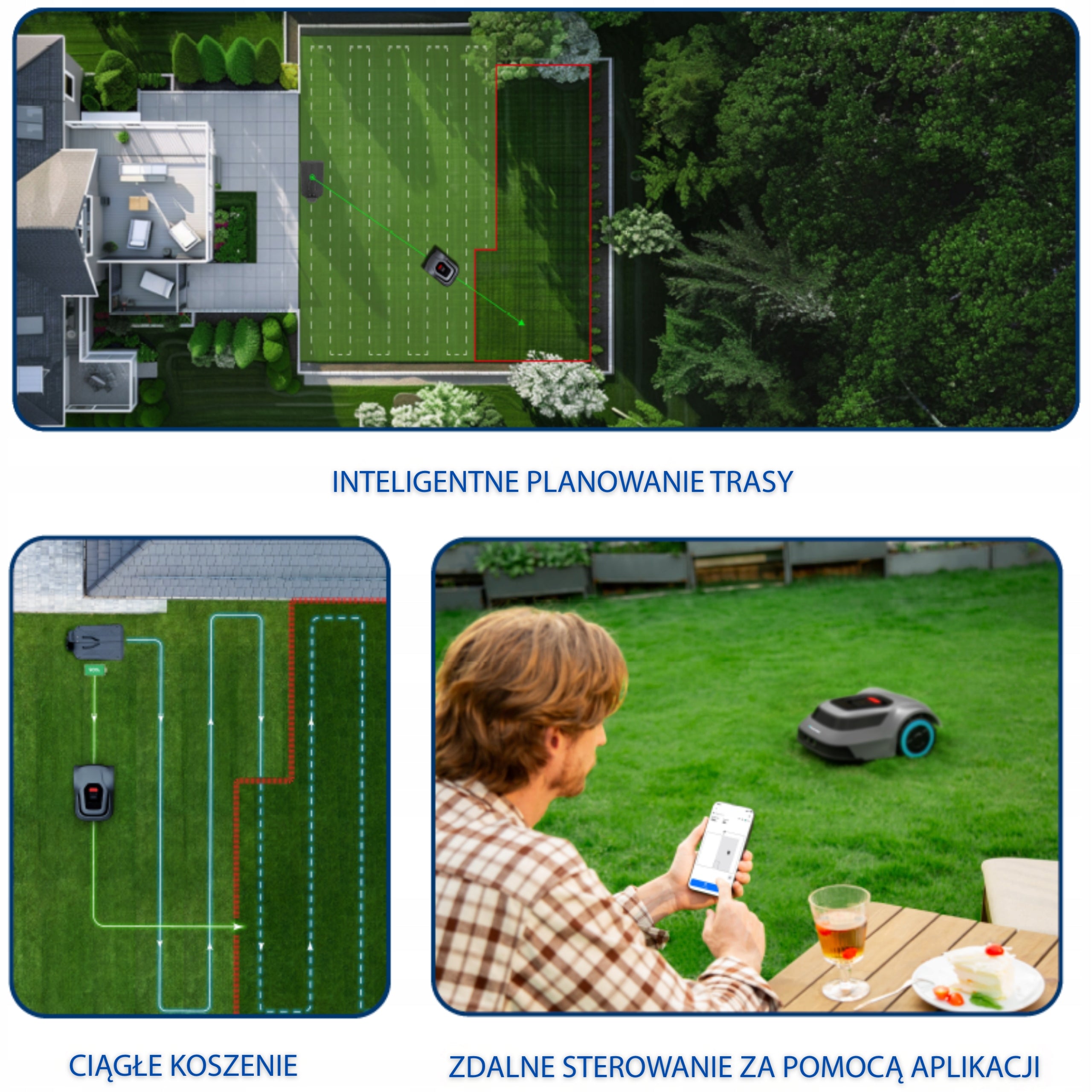 Robot Mowing Lawn Mower up to 1000 m² BT Wi-Fi App Blaupunkt Packaging status original