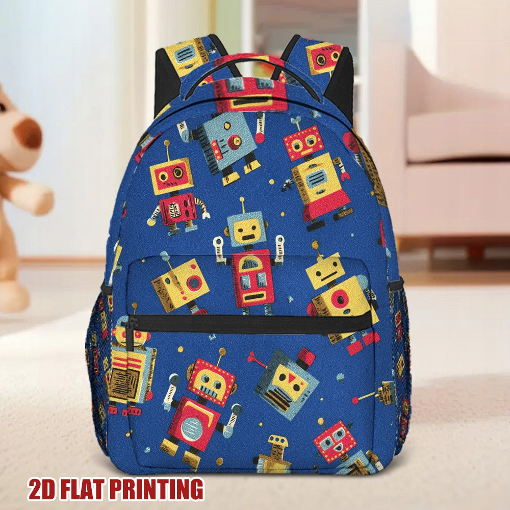 Robot Parade Delight Backpack - School, Travel, Playful
