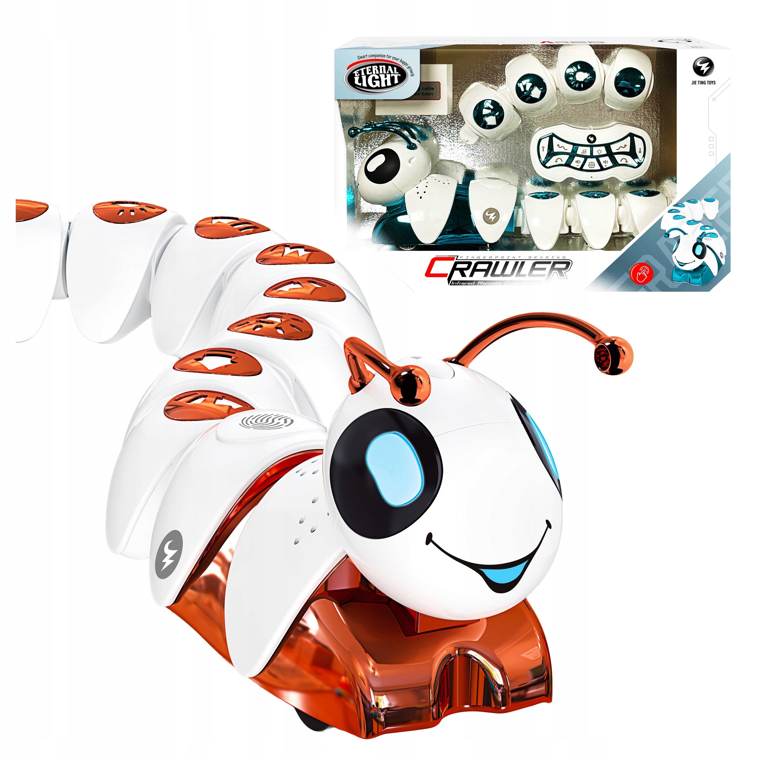 Robot Remote Controlled Caterpillar Interchangeable Elements Toy Light Sound