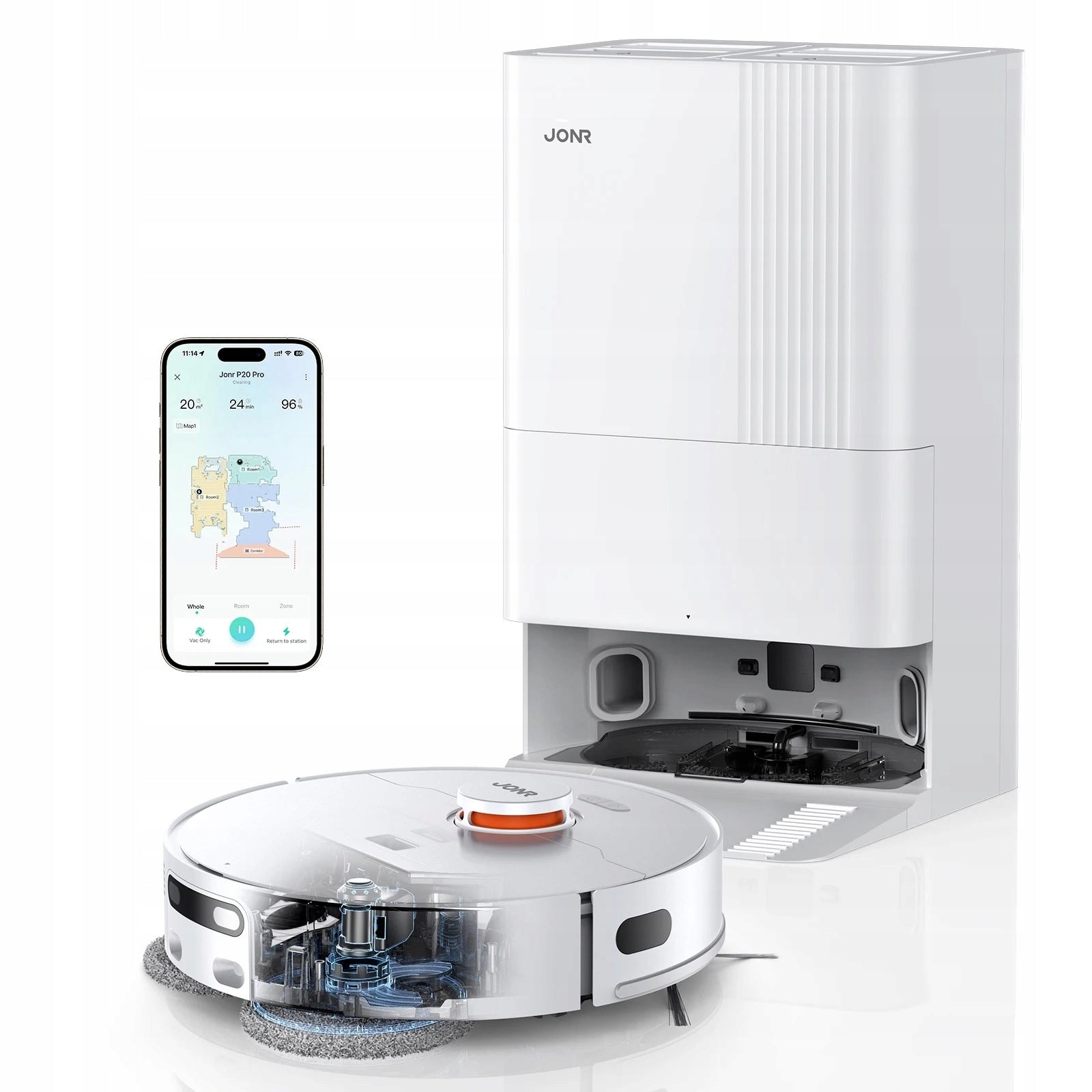 Robot Vacuum Cleaner JONR P20 Pro + Multifunction Station (Wet/ Dry)