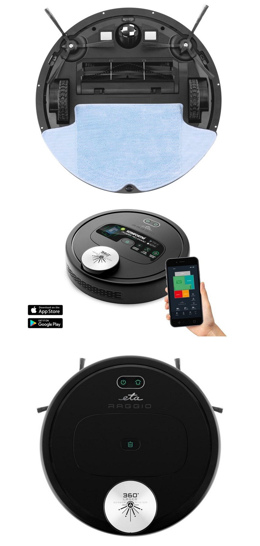 Robot Vacuum Cleaner Smart Mop Wi-Fi Eta Raggio Brand ETA