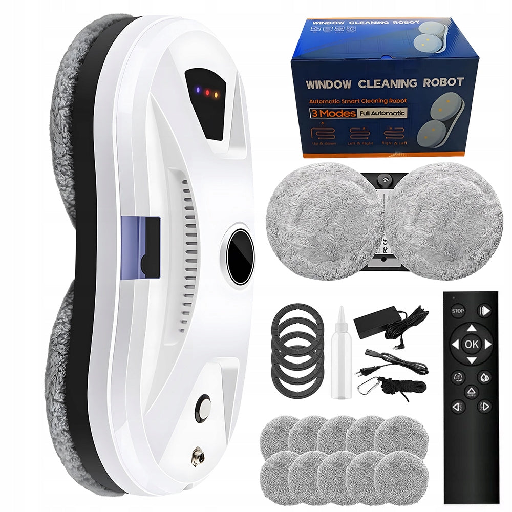 Robot Window Cleaner Window Washer Remote Controlled + 10 Mop Packaging status original