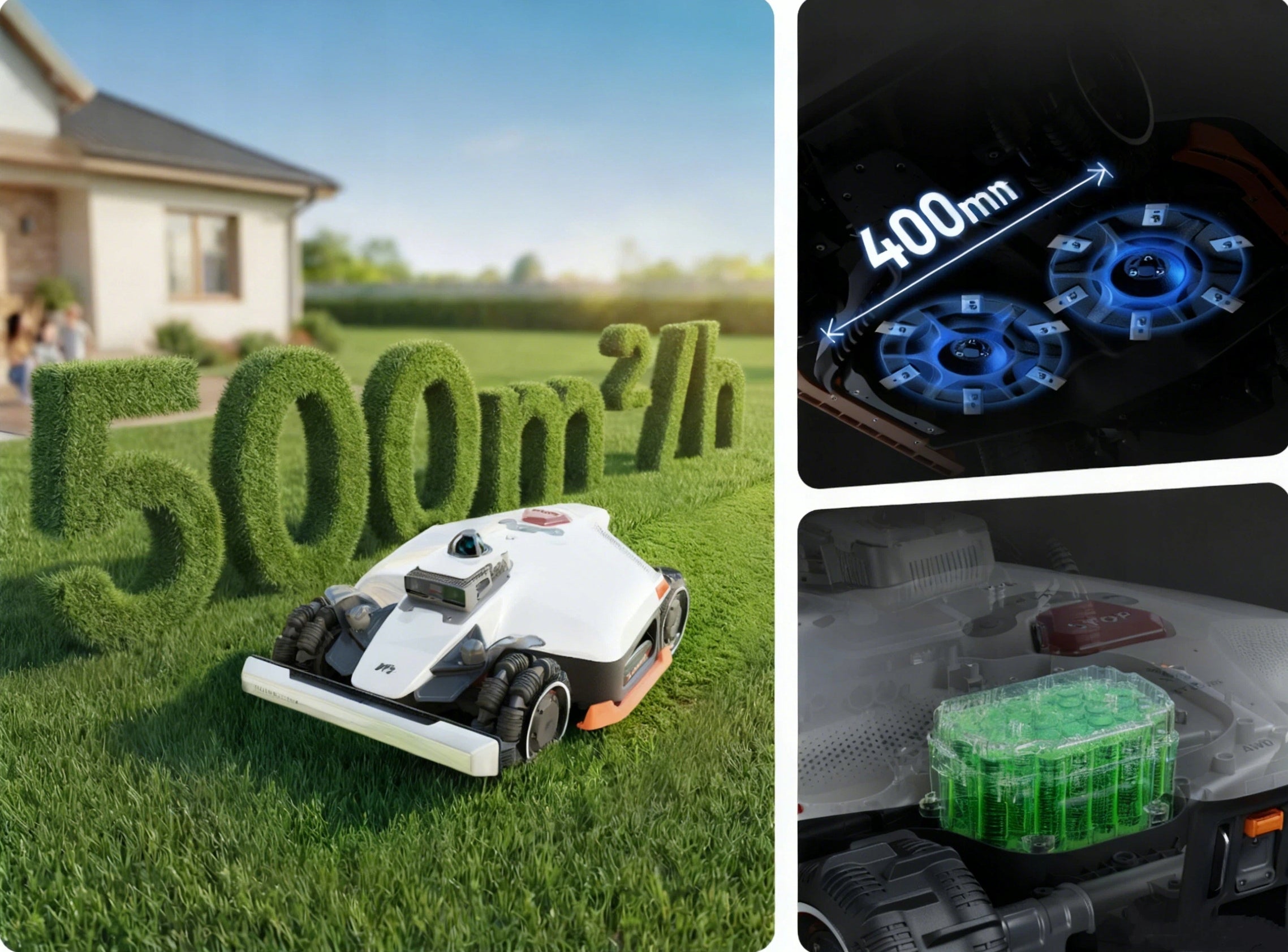 Robot koszący MAMMOTION LUBA 3 AWD 5000 kosiarka bez przewodów + Garaż Mowing width 40 cm