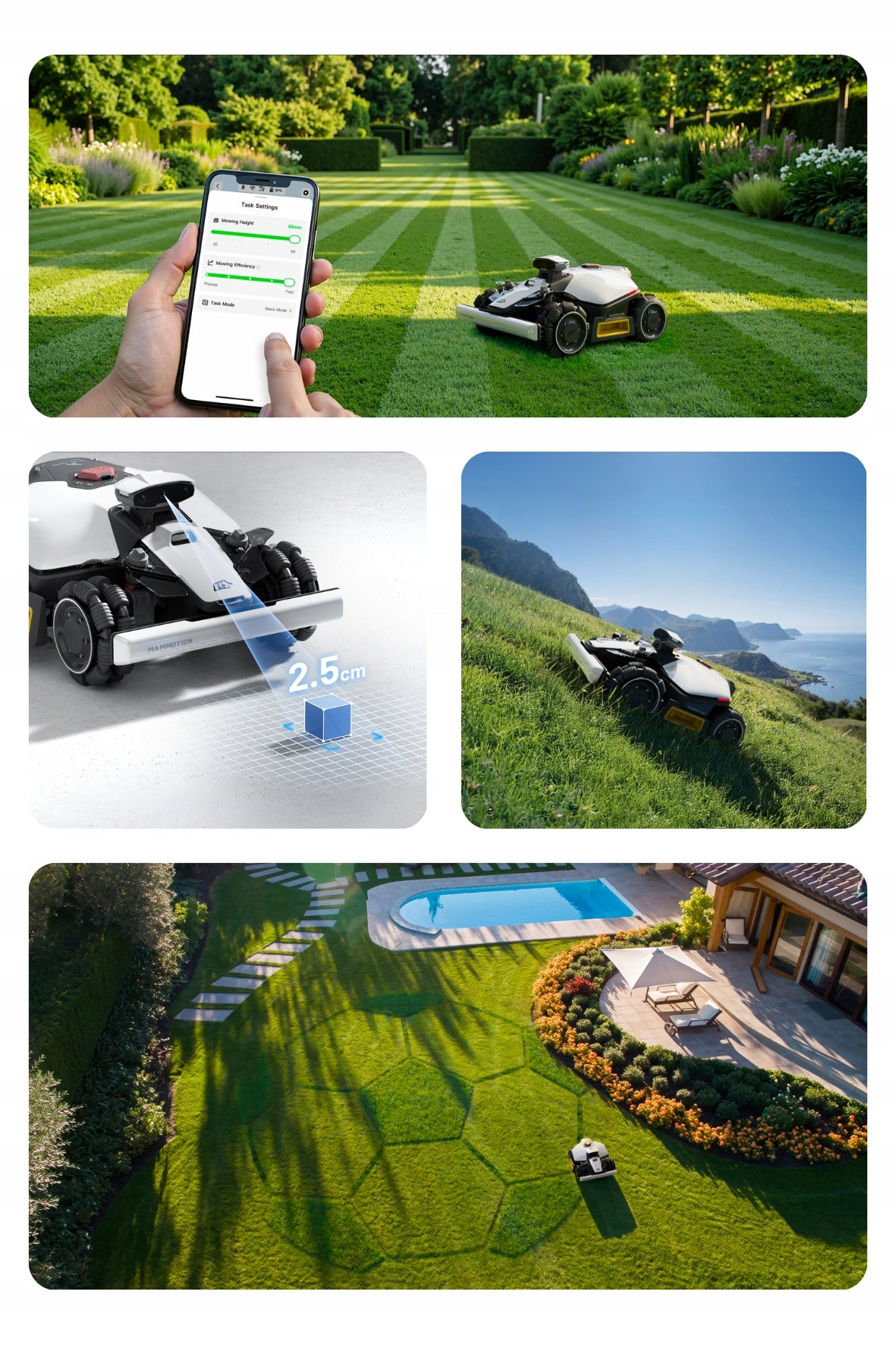 Robot koszący Mammotion LUBA mini 2 AWD 1000 kosiarka bez kabla NRTK GPS Wydajność koszenia 1000 m²