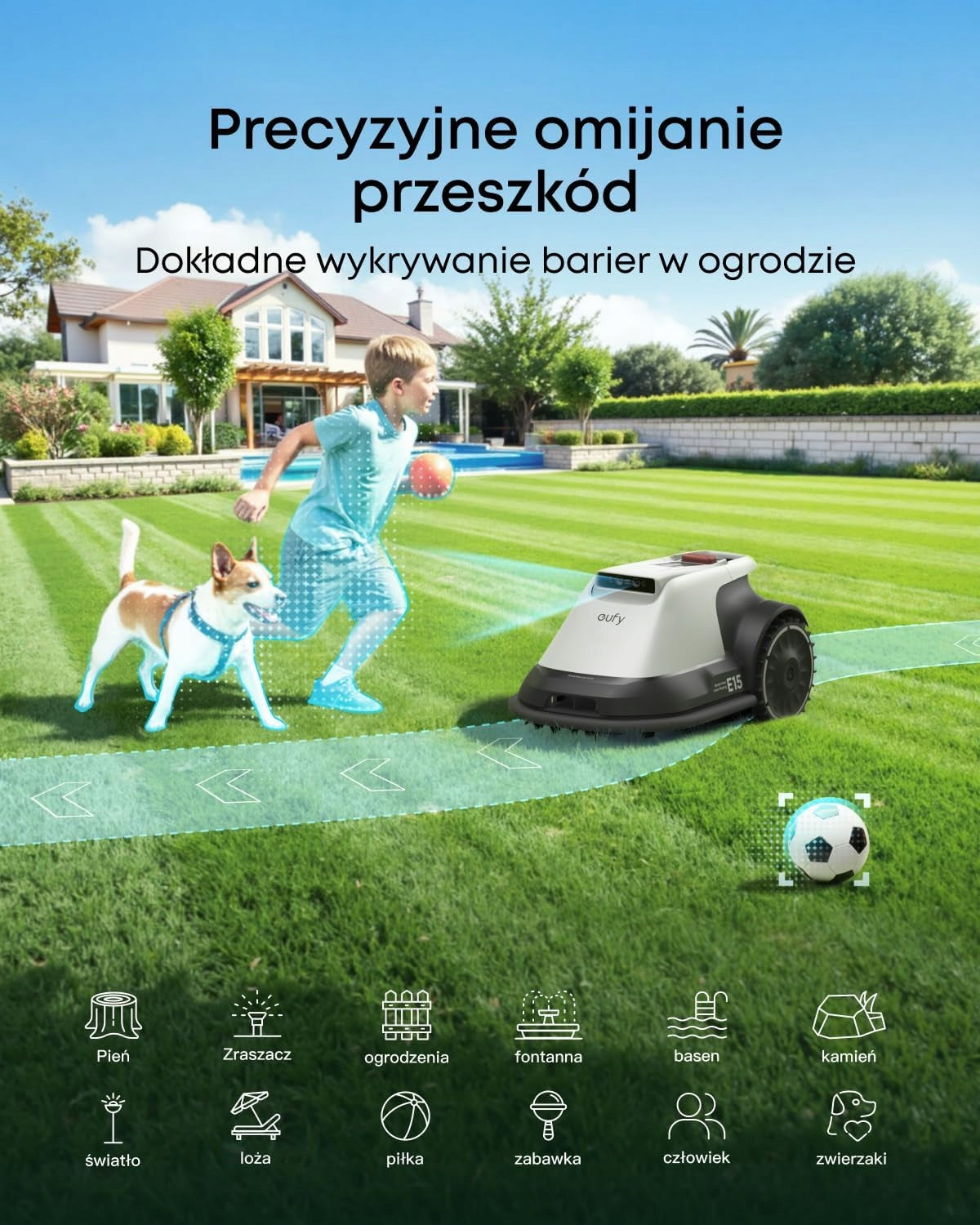 Robot mower Eufy E18 Lawn mower with application Up to 1200 m2 Without Cable Canopy Manufacturer code T2801GA1