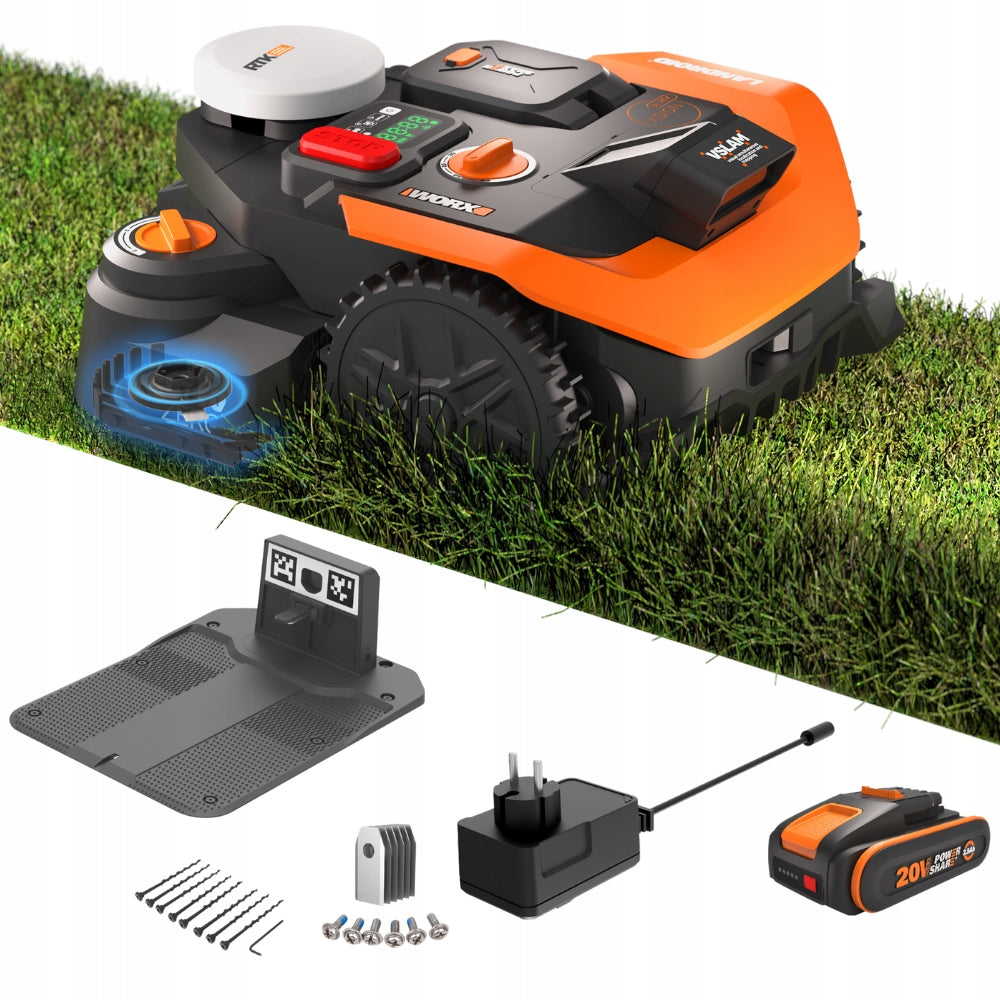 Robot mower Worx Vision Cloud RTK automatic mower 1800 WR318E Garage Manufacturer code WR318E + WA0828