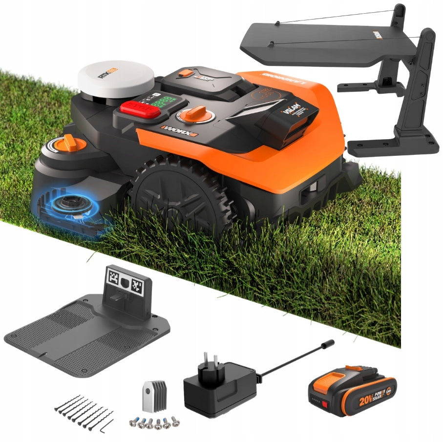 Robot mower Worx Vision Cloud RTK automatic mower 1800 WR318E Garage Packaging status original