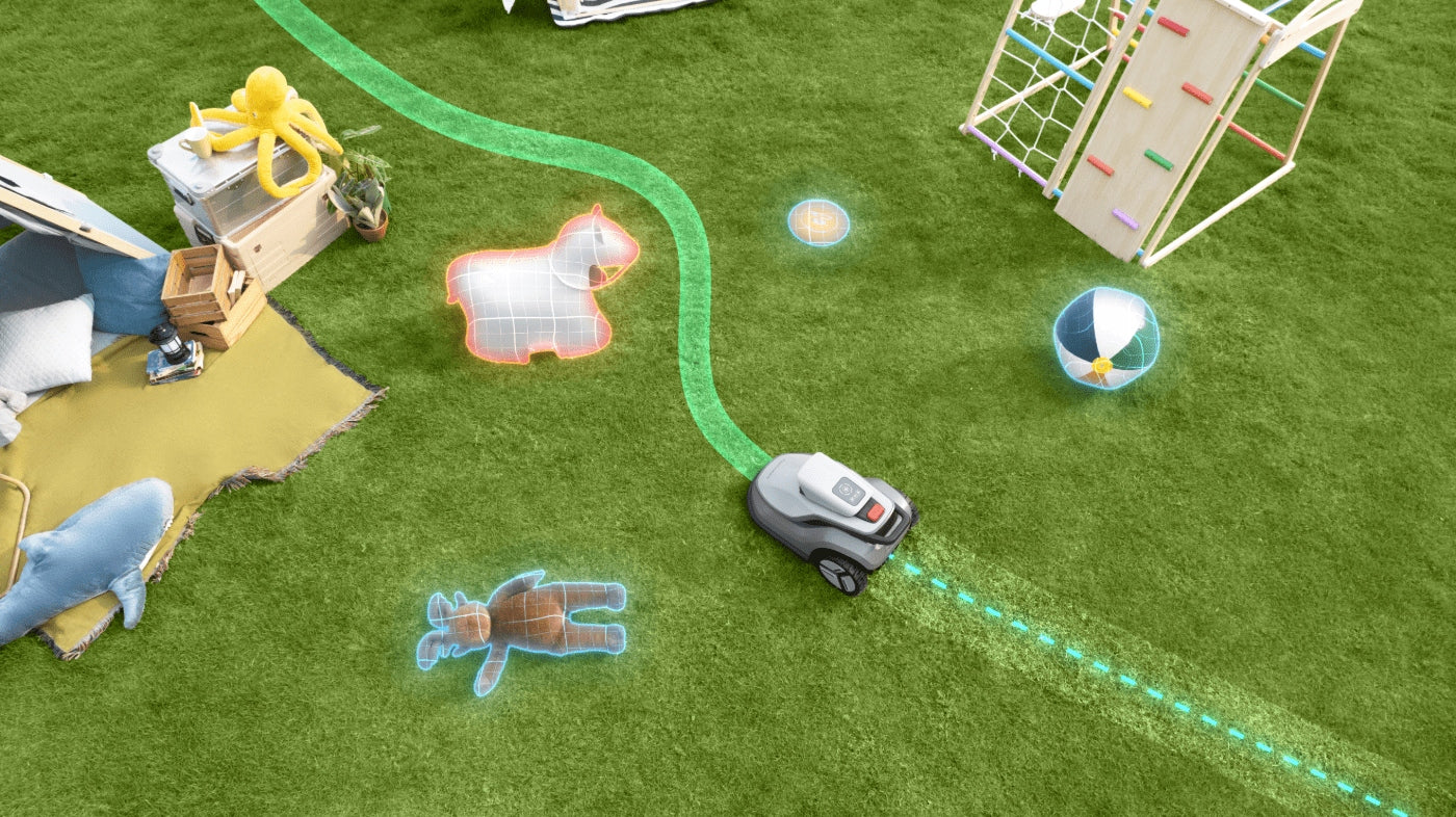Robot mower automatic TerraMow V1000 without cable camera 1200 m Mowing height adjustment range 2.5–7.5 cm