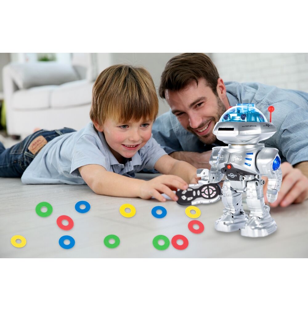 Robot shooting disks at the remote control Brand no brand