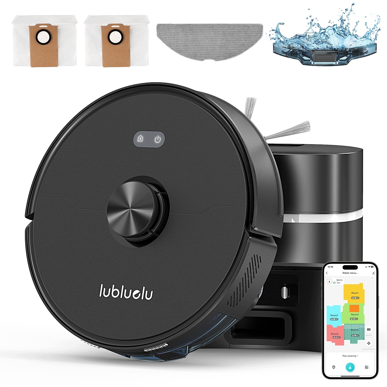 Robot sprzątający Lubluelu L50 Max 300ml Mopowanie cięcie włosów 7Kpa