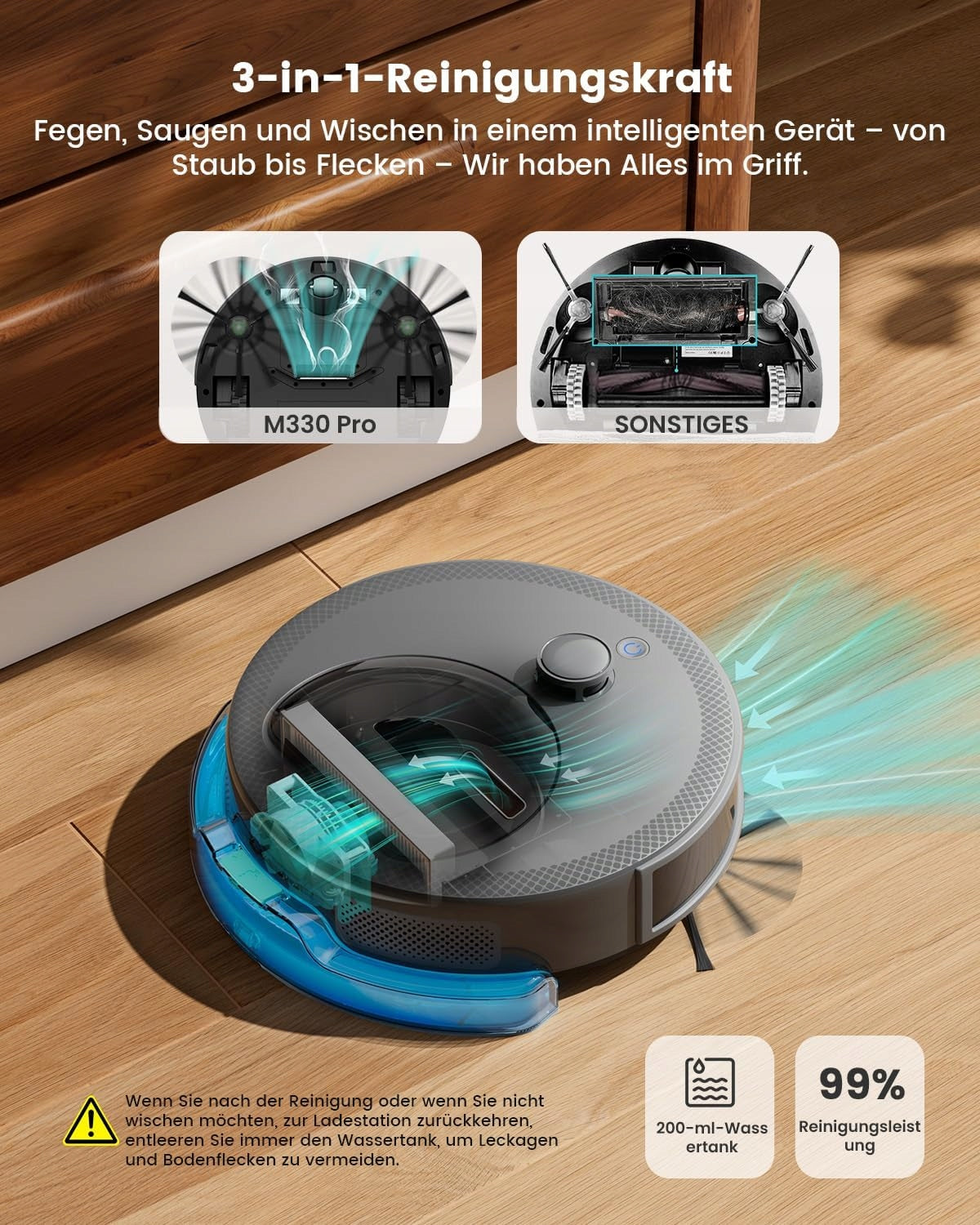 Robot vacuum cleaner LEFANT M330 Pro with obstacle avoidance function 5000Pa Manufacturer code 3212321
