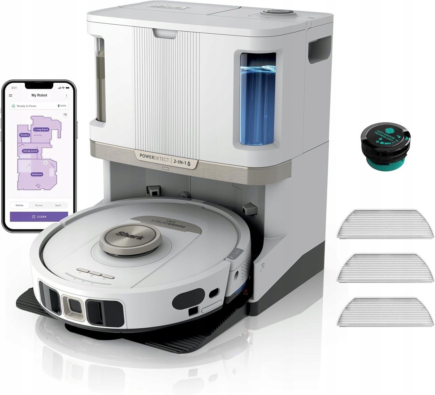 Robot vacuum cleaner mopping Shark PowerDetect 2in1 white AV2800ZEEUWH