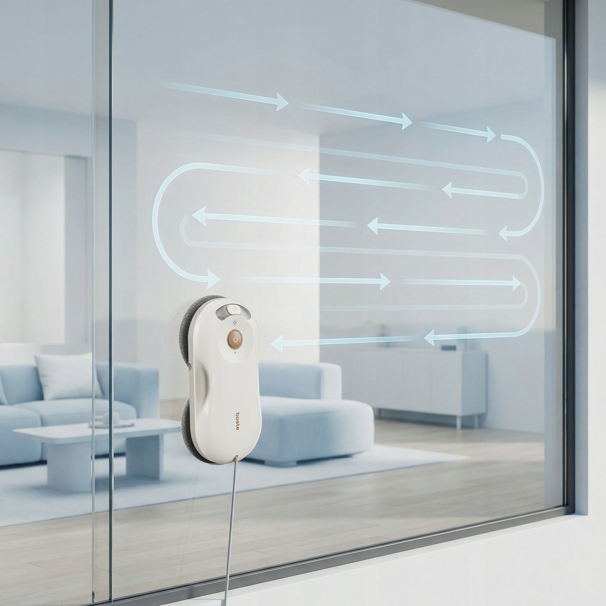 Robot window cleaner WITHOUT STREAK 5500Pa automatic window washer pilot SLIM 6cm Model CleanOne W10