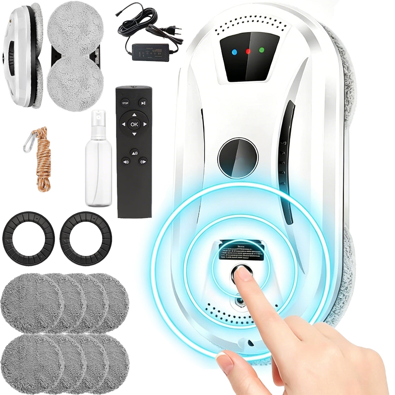 Robot window cleaner WITHOUT STREAK 5600Pa automatic window washer remote control