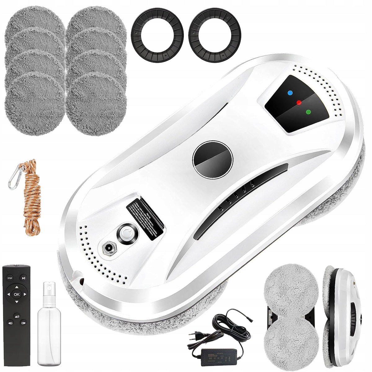 Robot window cleaner window washer 5600Pa +10 MOPS SET Dominant color white