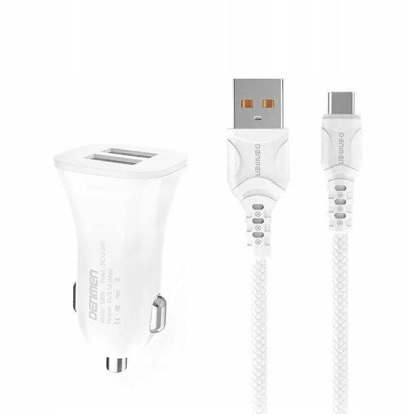 Robust car charger with USB type C cable Denmen 3100 mA EAN (GTIN) 6973224872064