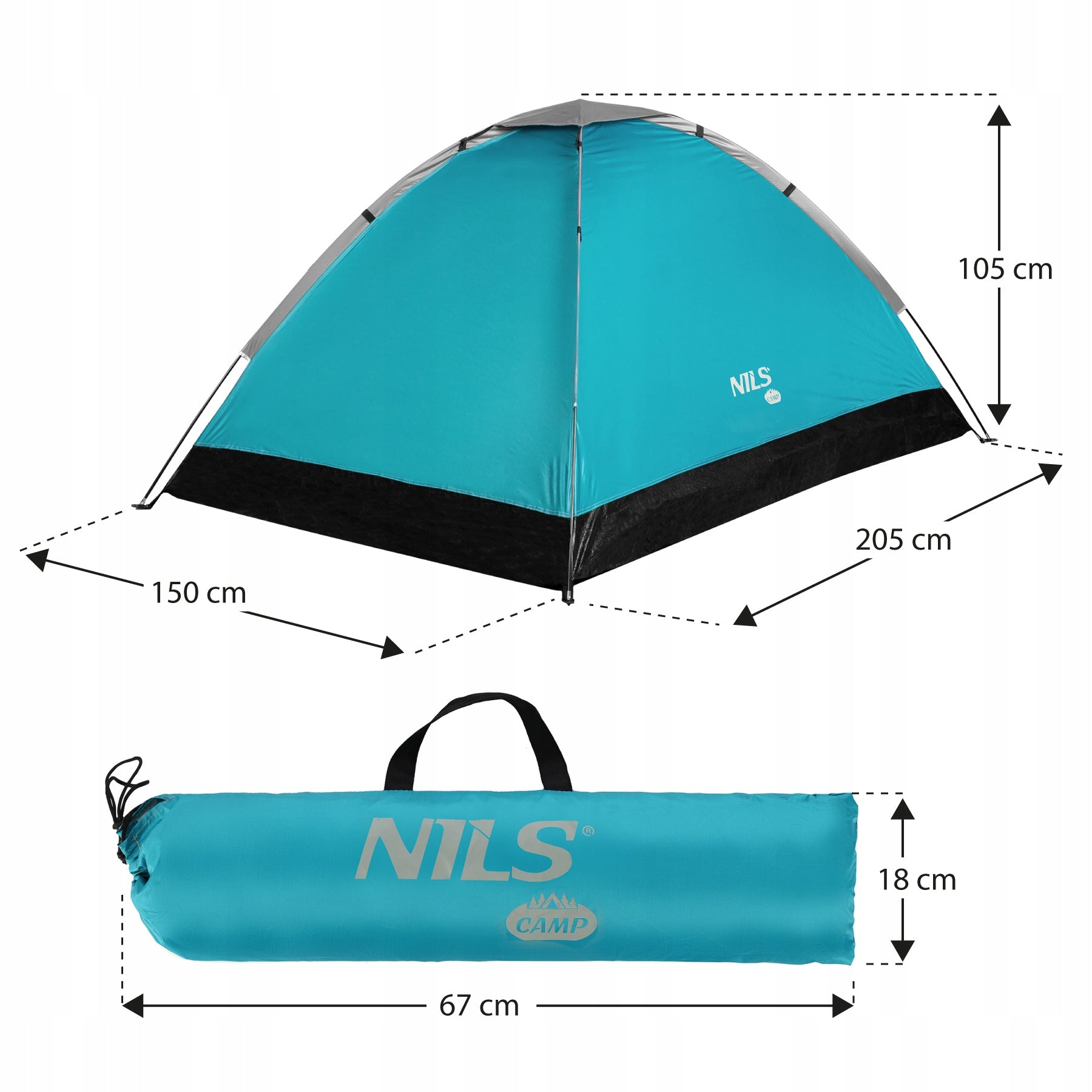 Robust tent with tropical tourist waterproof double Nils NC3021 Number of people 2