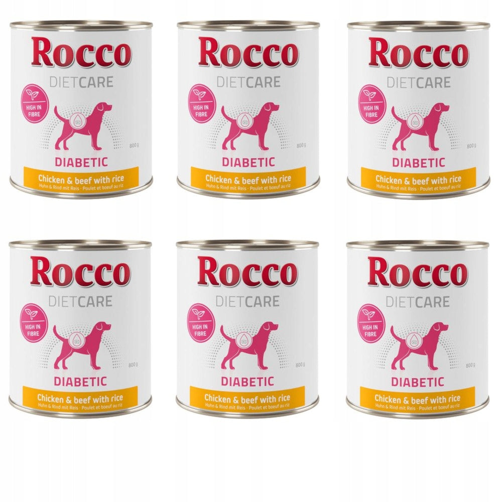Rocco Diet Care Diabetic Chicken with Beef and Rice 6x800g