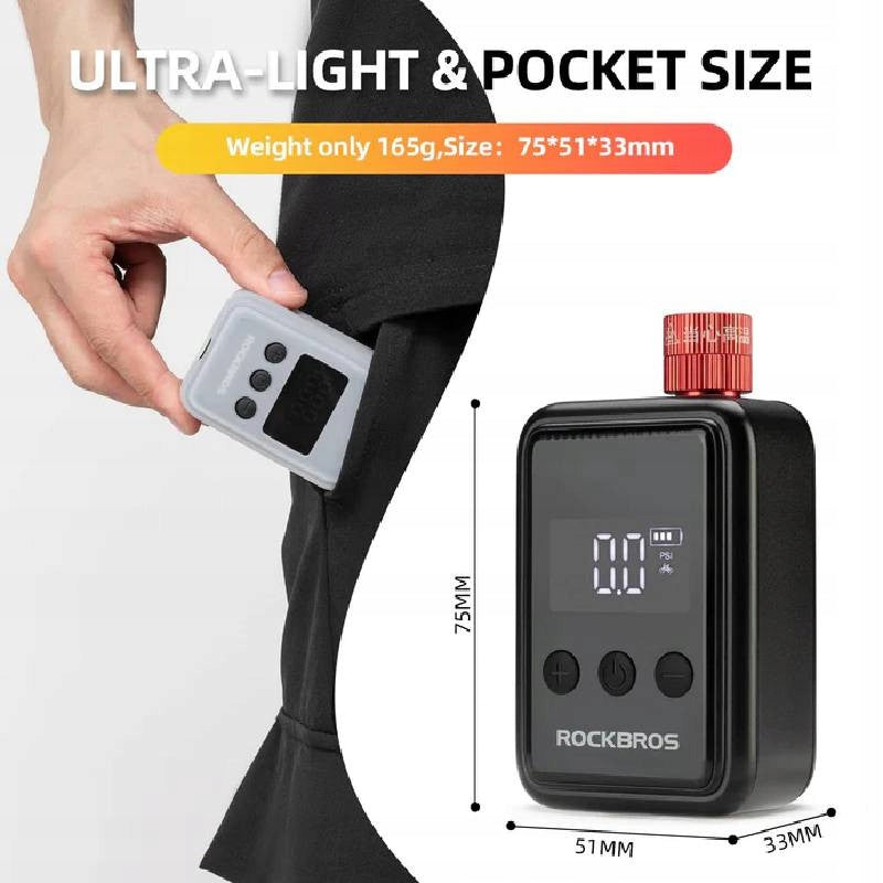 Rockbros electric pump with display black Color black