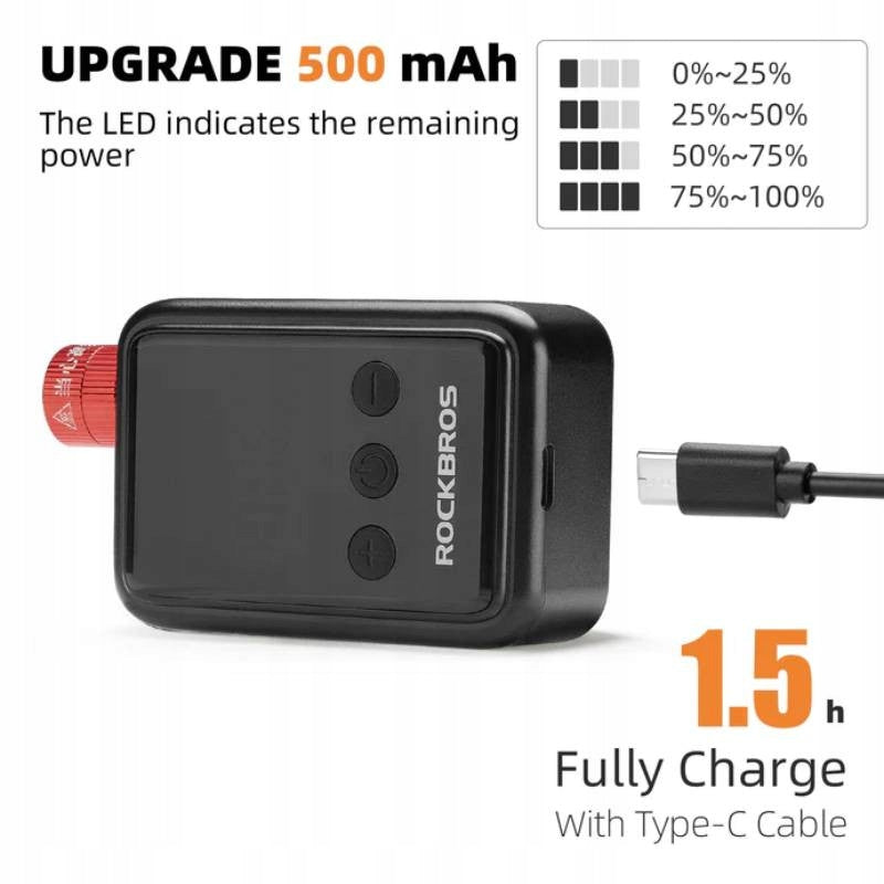 Rockbros electric pump with display black Dominant material synthetic material