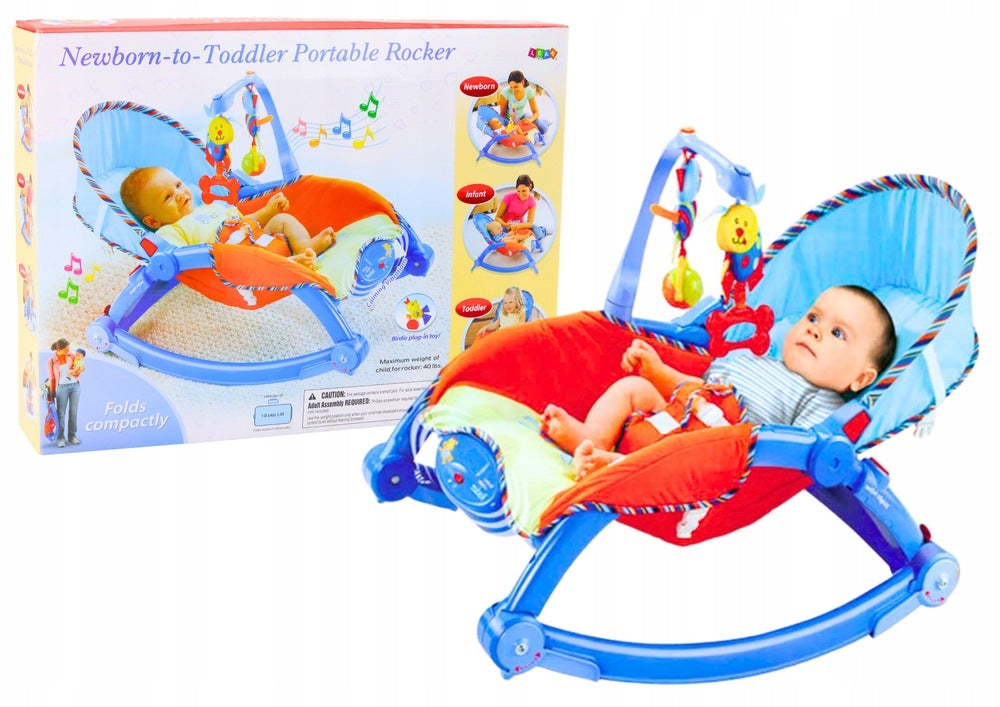 Rocker lounger for baby with headband and rattles up to 18 kg