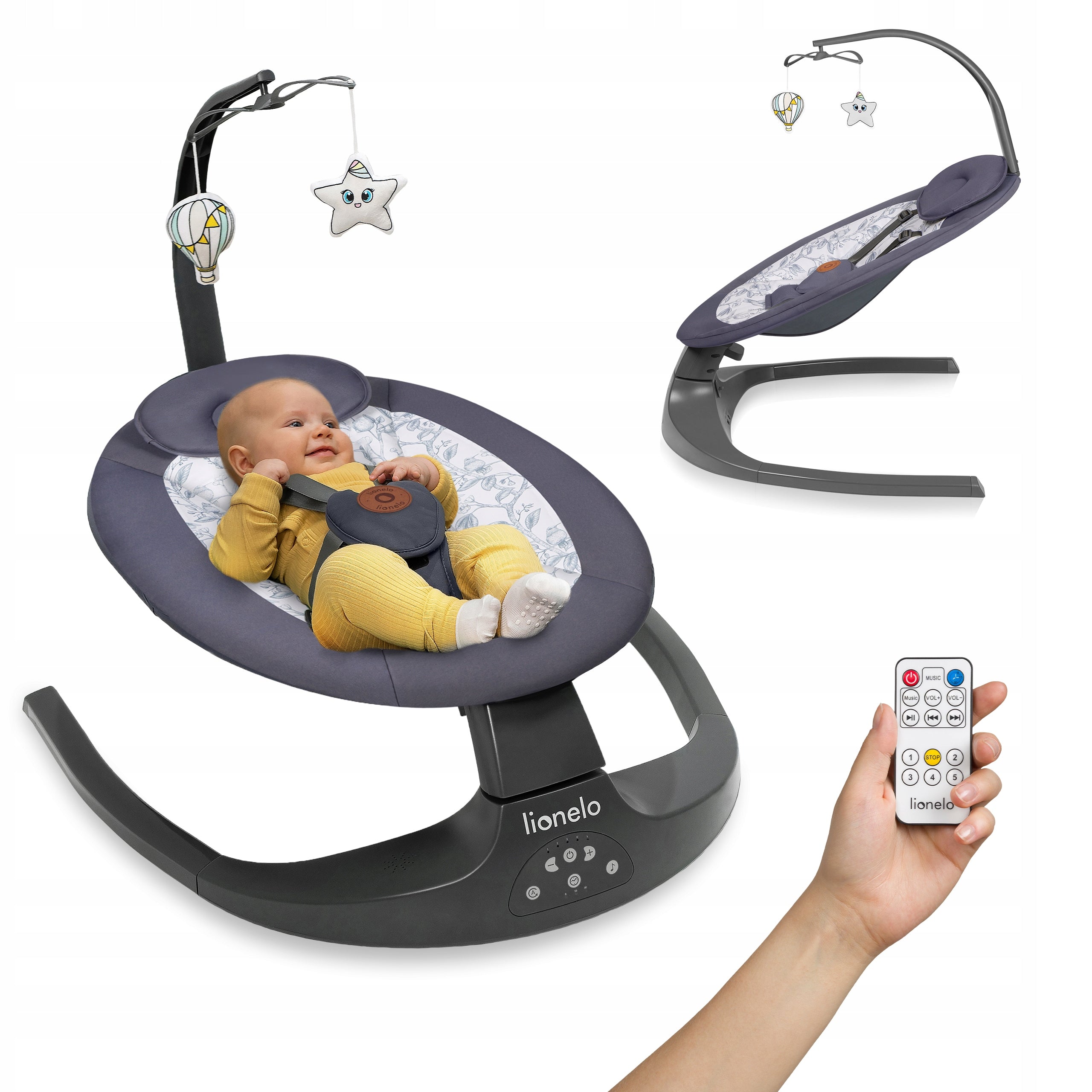 Rocker rocker electric rocker + remote control with toy set LIONELO RALF