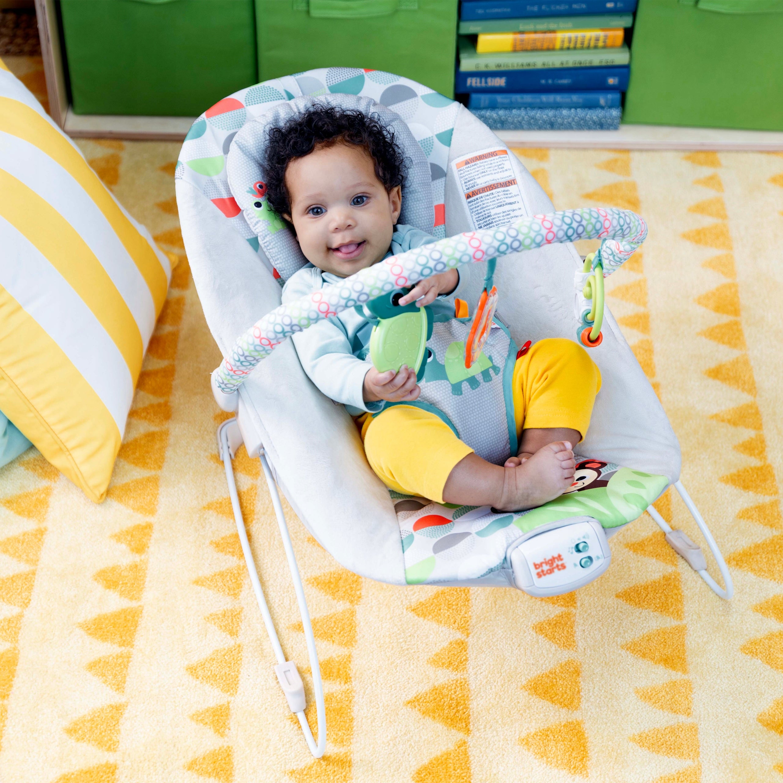 Rocker with vibrations, melodies, headband with toys Bright Starts Brand Bright Starts