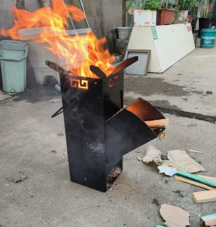 Rocket Stove Folding Hiking Stove and Camping Grill Portable Packaging status original