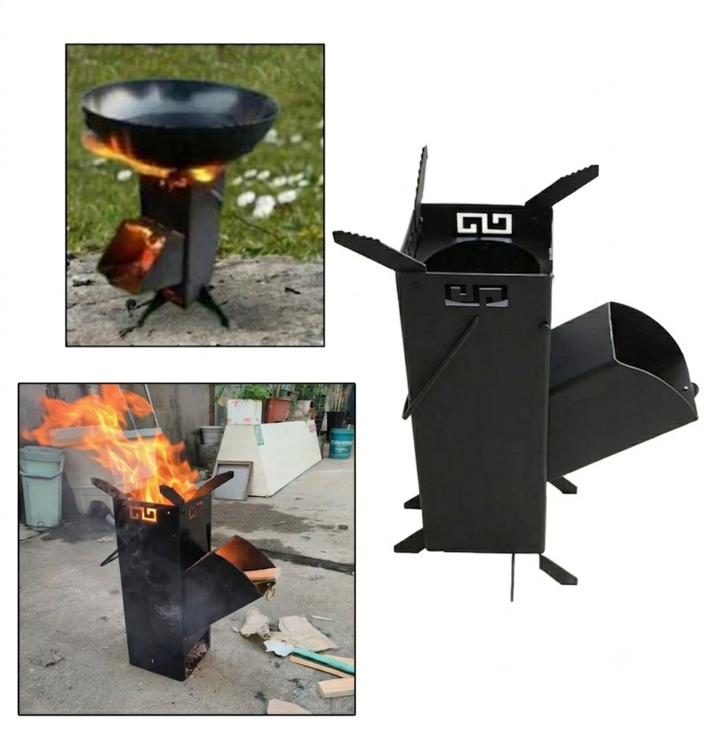 Rocket Stove Folding Hiking Stove and Camping Grill Portable