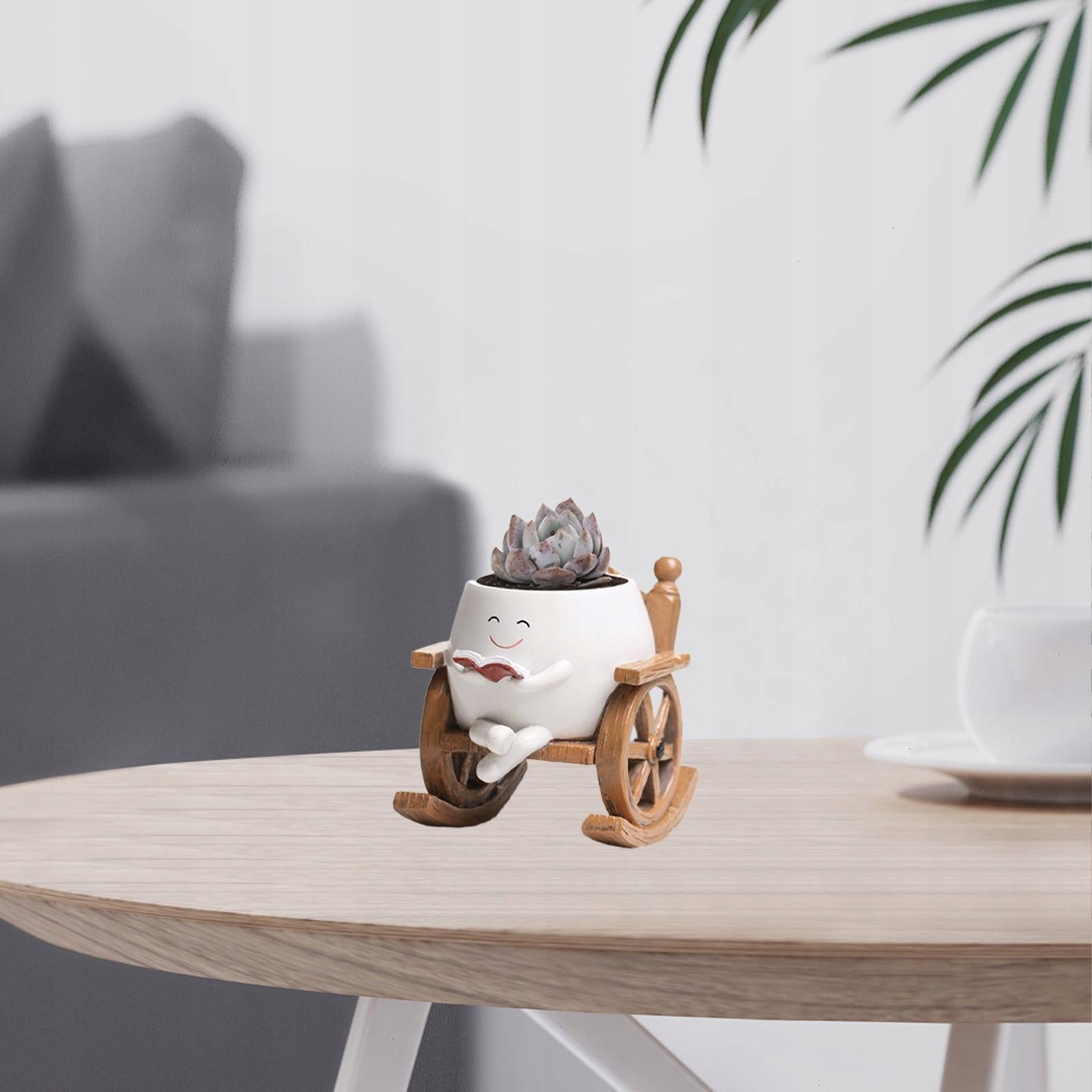 Rocking Chair Flower Pot Multifunctional Countertop Decoration Planter White Material other