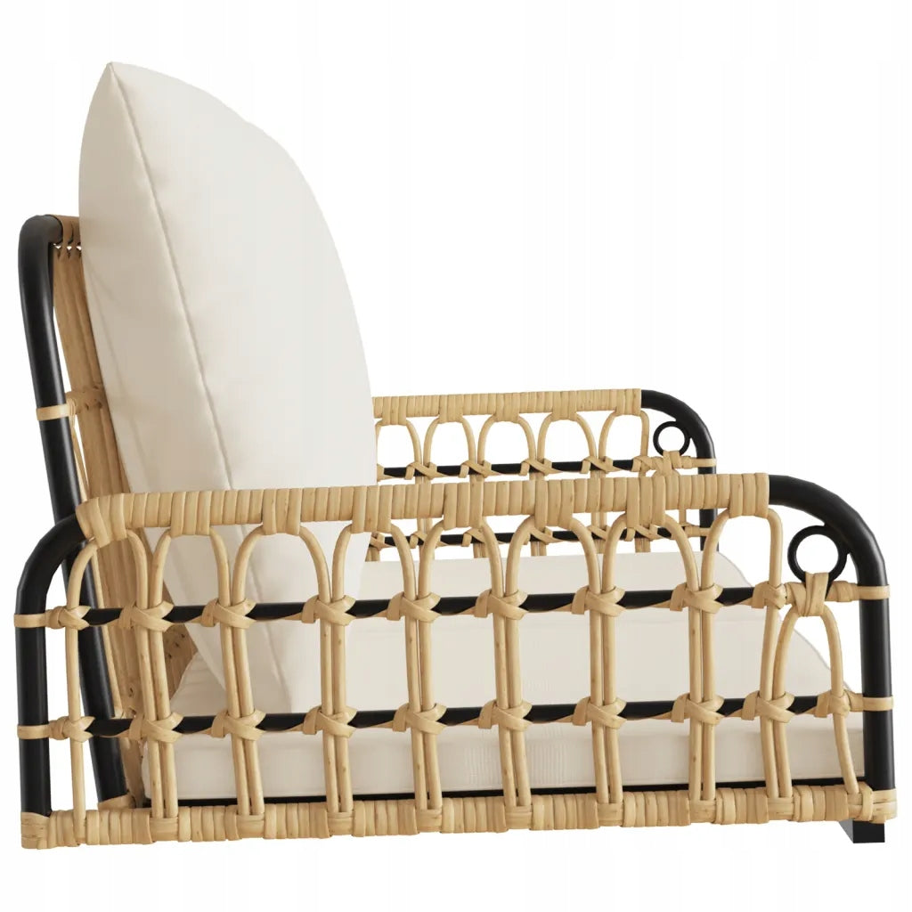 Rocking bench with cushions, 105x58x38 cm, polyrattan and steel Kind hanging