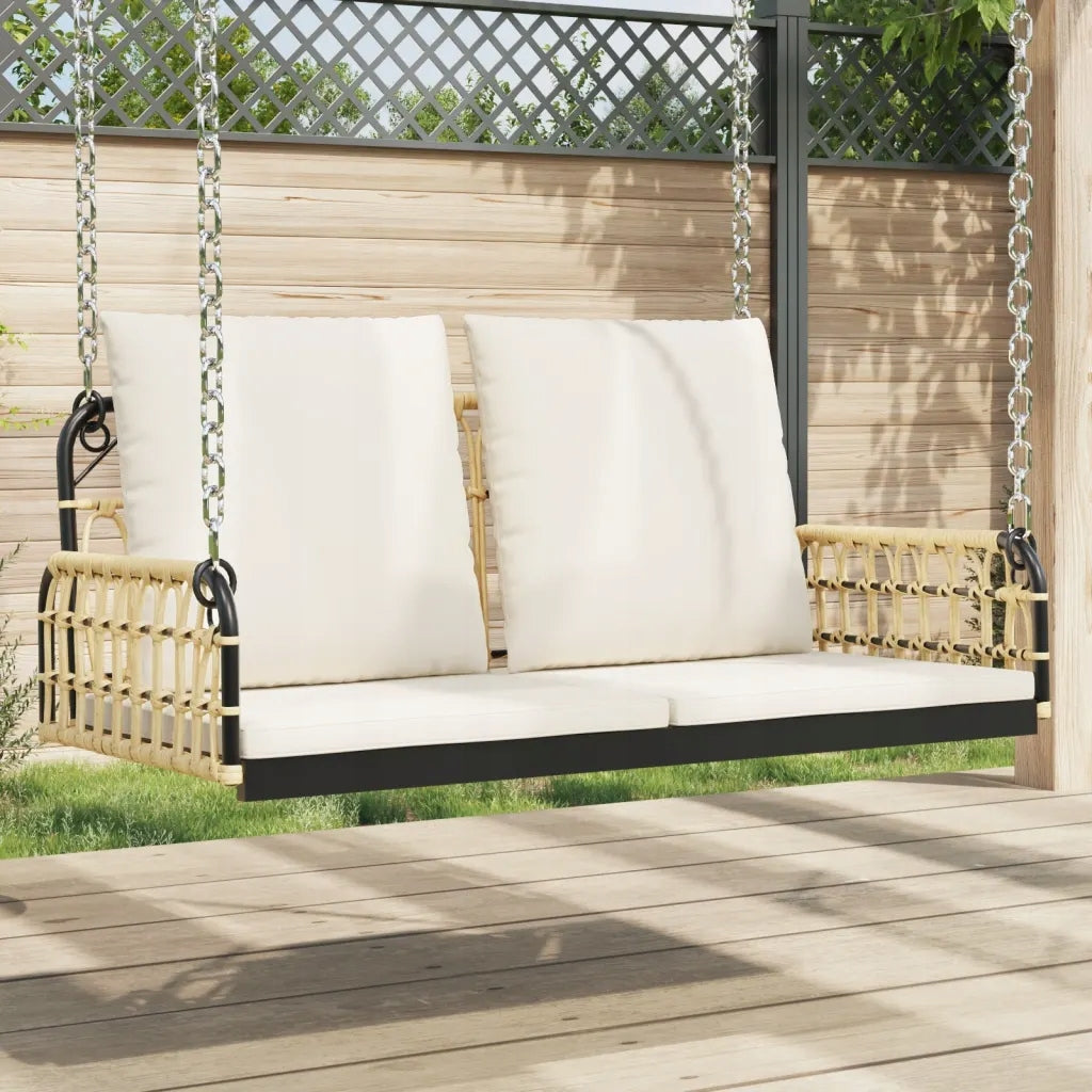 Rocking bench with cushions, 105x58x38 cm, polyrattan and steel Manufacturer VidaXL