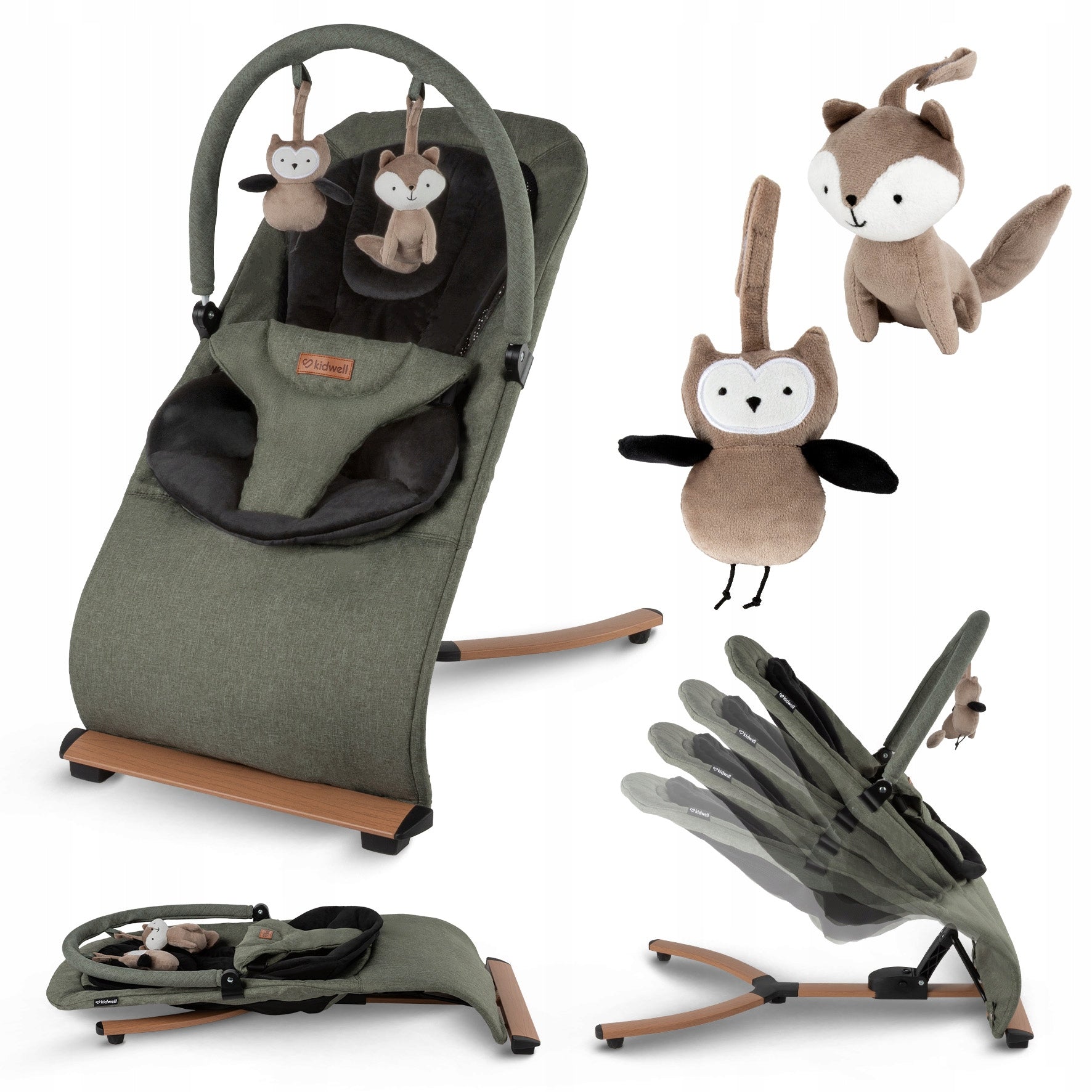 Rocking chair RUBI Green/Black Kidwell Elegant Green